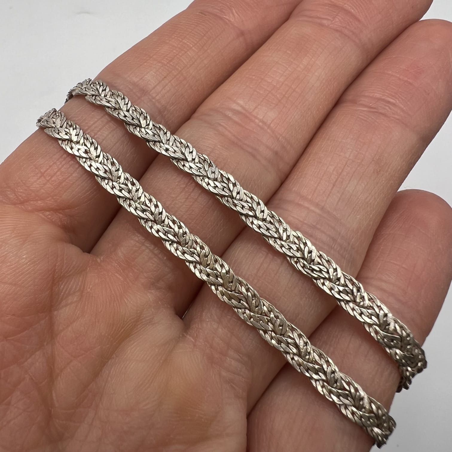 Sterling Silver Vintage Sterling Silver 925 Woven Chain Women's Men's Signed Size ONE SIZE - 3 Thumbnail