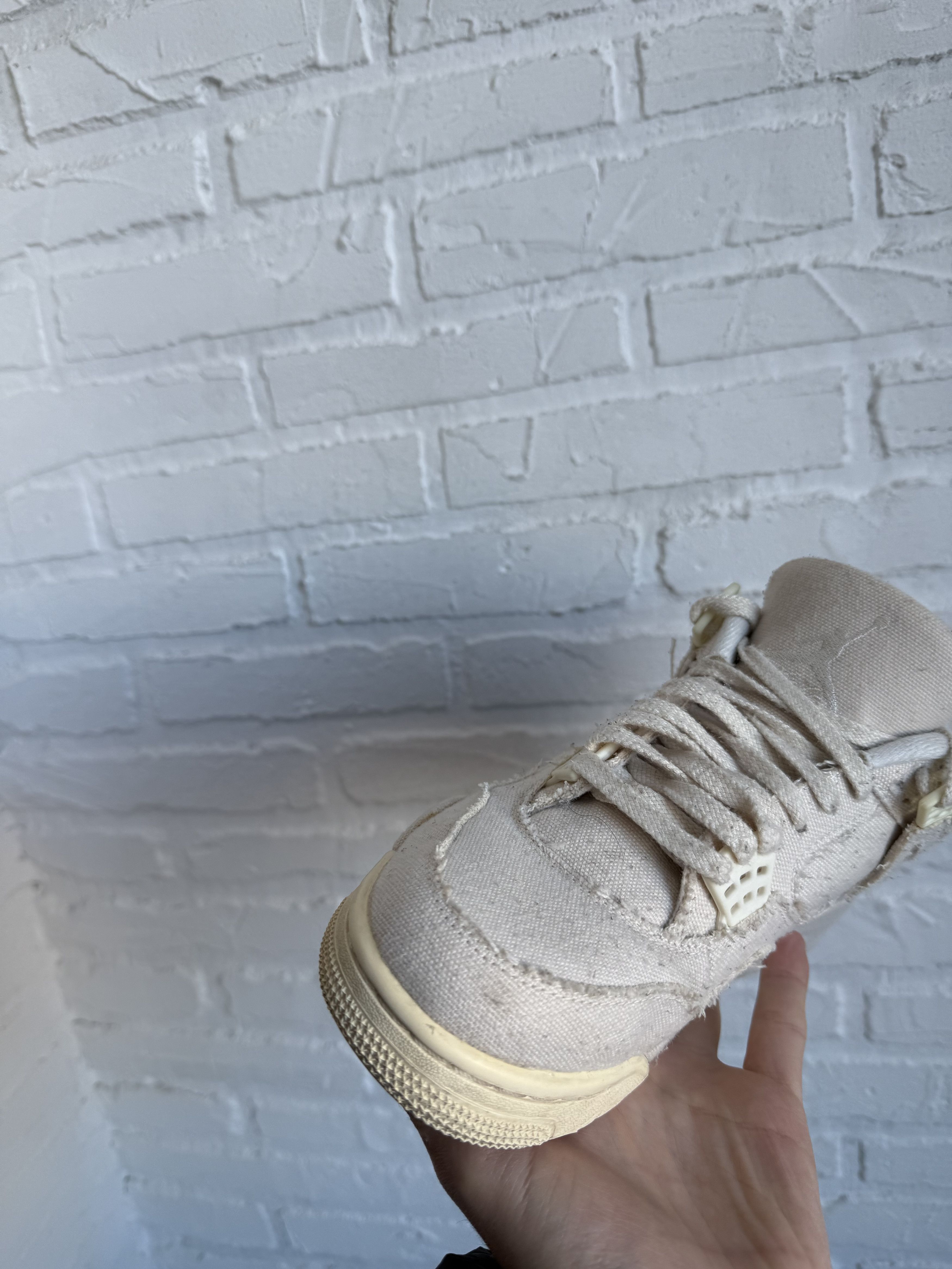 Nike Nike Air Jordan 4 Sail Blank Canvas Cement Grey Size US 6.5 / IT 36.5 - 14 Thumbnail