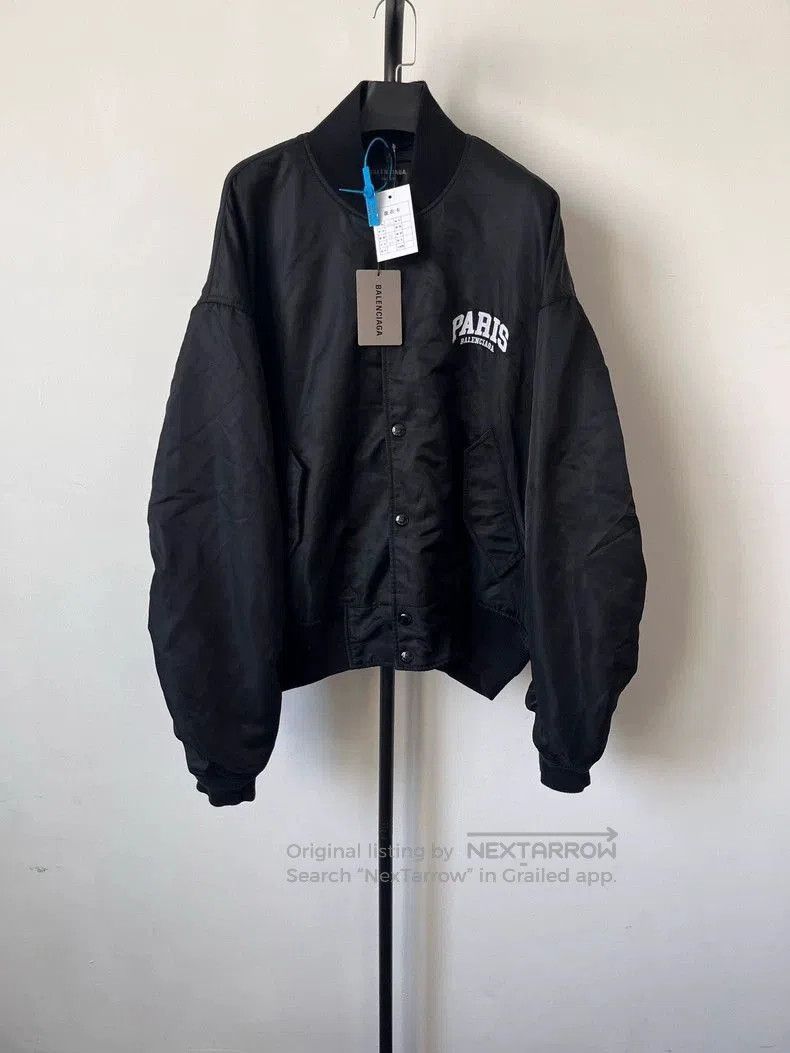 Balenciaga Balenciaga Paris Print Baseball Collar Jacket. Size US XS / EU 42 / 0 - 2 Thumbnail