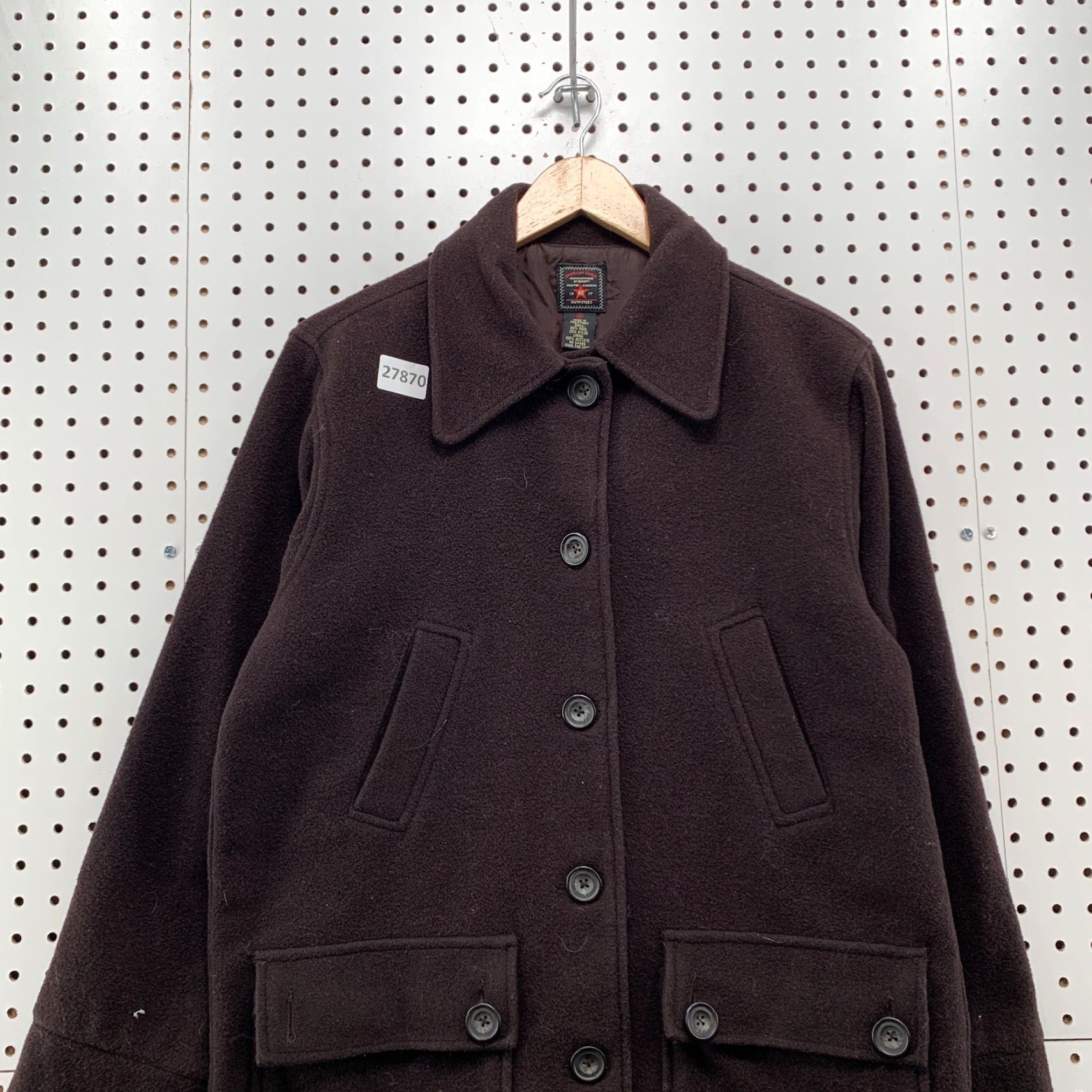 American Eagle Outfitters American Eagle Wool Coat Womens Small Brown Jacket Women's Wool Coat Pea Coat Collared 21.5X29.5 Regular Size Type: Regular Size S / US 4 / IT 40 - 5 Thumbnail