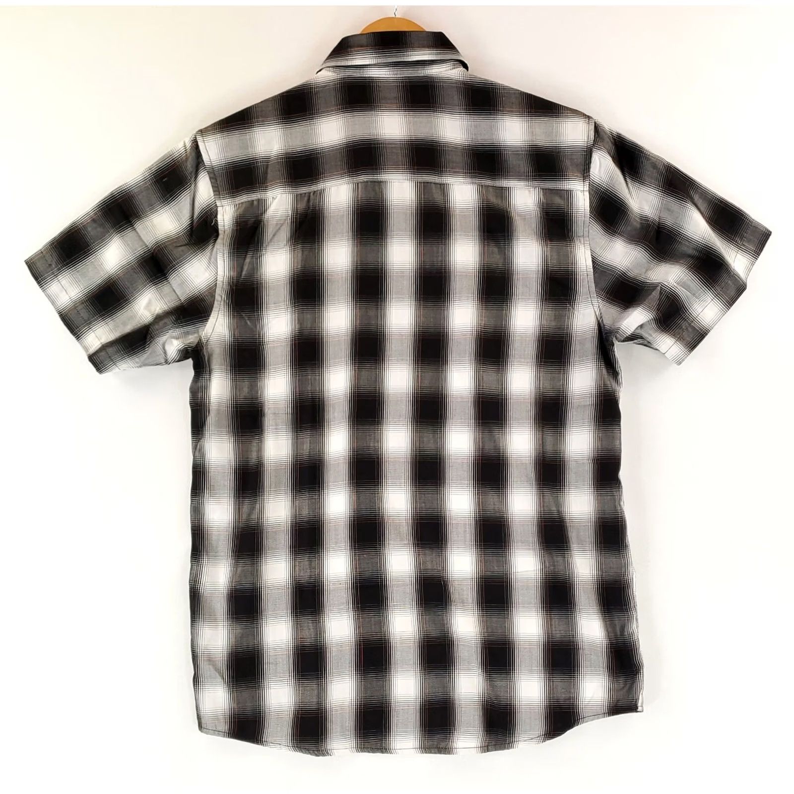 Dixxon Flannel Shirt Mens M Black White Shadow Plaid Ross Alley Short Sleeve, Men's — image 5 of 6