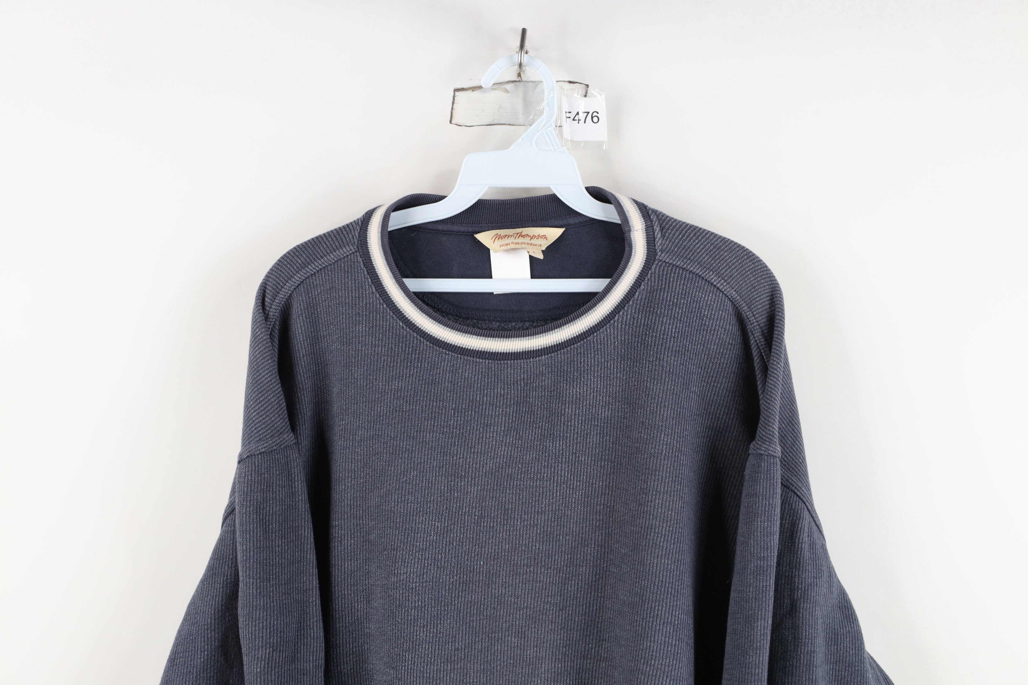 Vintage Vintage 90s Streetwear Ribbed Knit Pullover Sweatshirt Size US L / EU 52-54 / 3 - 2 Thumbnail