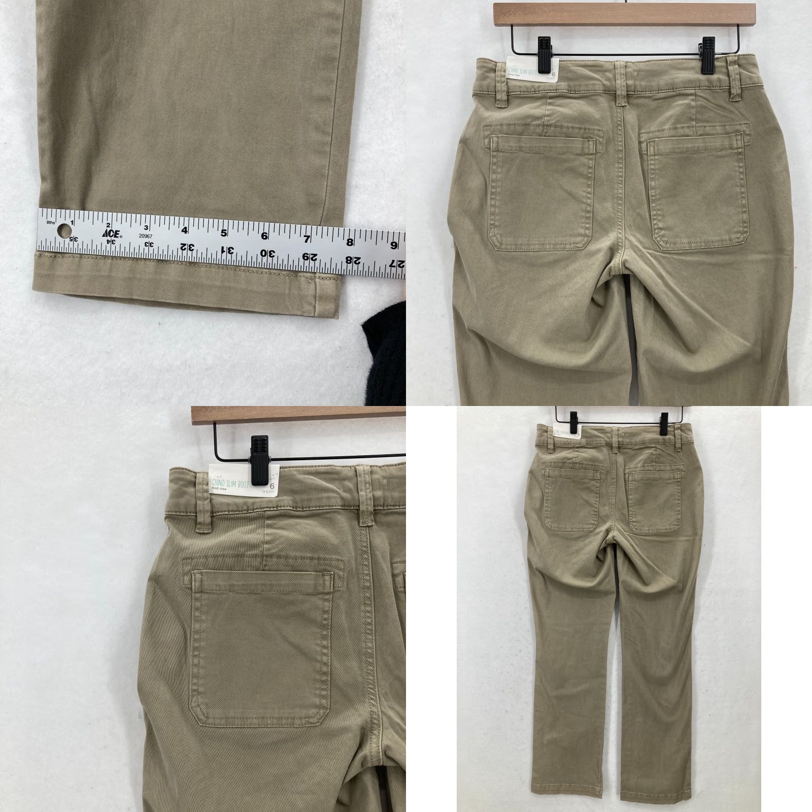 Vintage Maurices Chino Pants Women's 6 Slim Bootcut Khaki Beige Stretch Casual Short 29in Inseam Pants Women Size 28" / US 6 / IT 42 - 9 Thumbnail