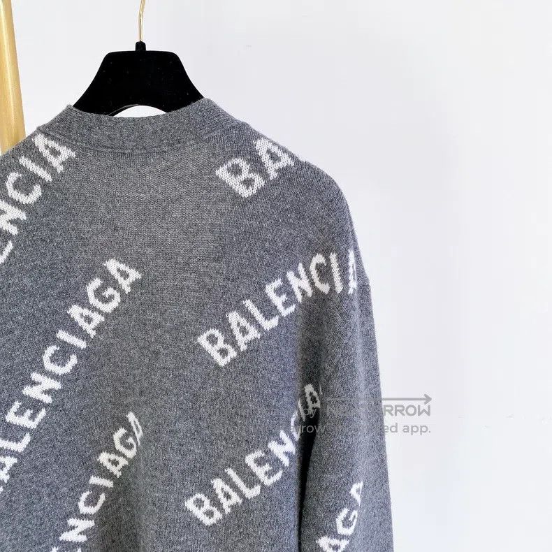 Balenciaga Balenciaga Grey Full Logo Jacket Size US M / EU 48-50 / 2 - 5 Thumbnail
