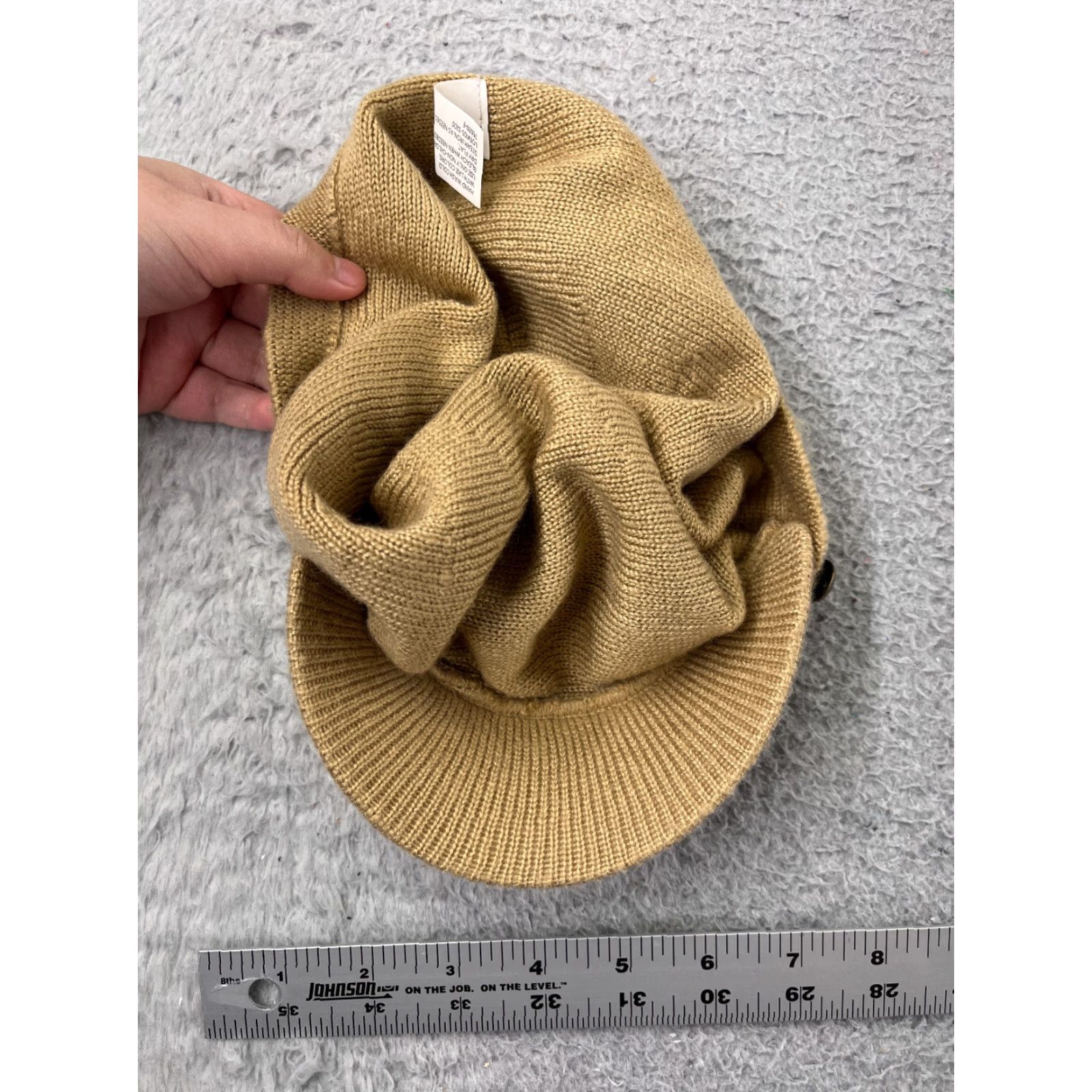 JCPenney JCPenney Beanie Hat Womens One Size Beige Acrylic Knit Brim Bill 100% Acrylic Beanie - J. C. Penney Womens Size ONE SIZE - 5 Thumbnail