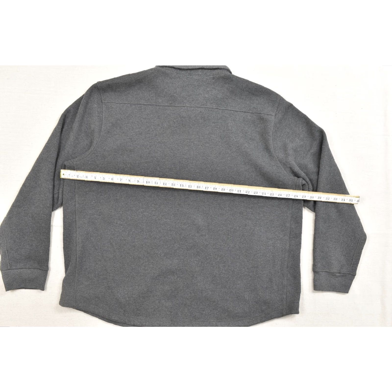 CO Duluth Men's 3XL Grey Waffle Knit Faux Fur Lined Shirt Jacket Shacket Bomber Jacket Regular Winter Fall Spring Gray Size US XXL / EU 58 / 5 - 3 Thumbnail