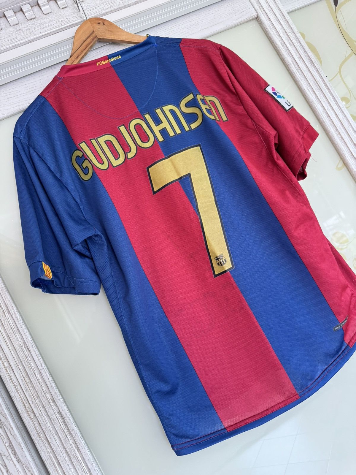 Nike × Vintage Vintage Gudjohnsen #7 Barcelona 2006-2007 Home Soccer Jersey Size US L / EU 52-54 / 3 - 9 Thumbnail