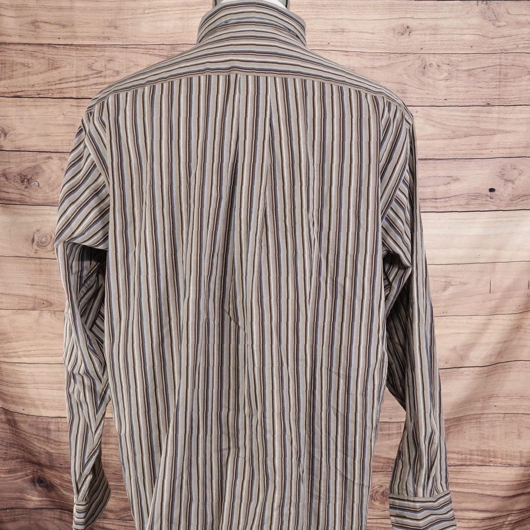Roundtree & Yorke ROUNDTREE & YORKE LONG SLEEVE STRIPED BUTTON-UP SHIRT MENS REGULAR SIZE L MULTICOLOR Size US L / EU 52-54 / 3 - 4 Thumbnail