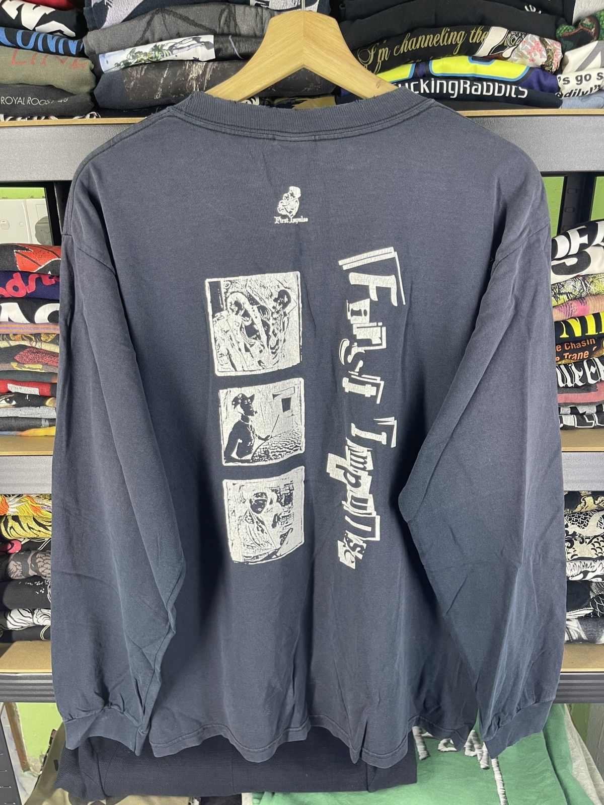 Vintage Vintage 90's First Impulse F Y H Punk Shirt Sun Faded Tee Size US L / EU 52-54 / 3 - 8 Thumbnail