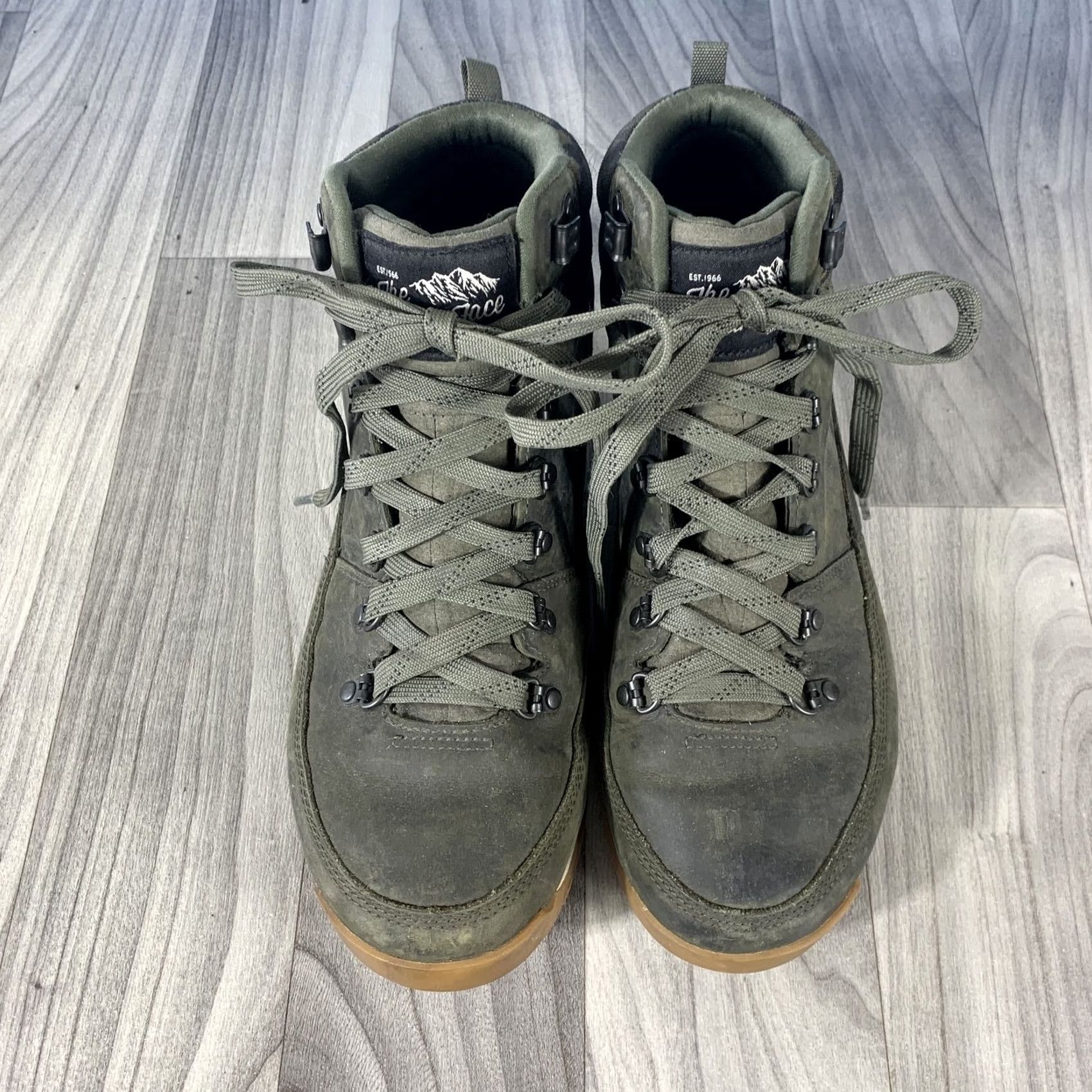 The North Face The North Face Green Leather Lace Up Hiking Work Casual Boots Men's US 9.5 Size US 9 / EU 42 - 3 Thumbnail