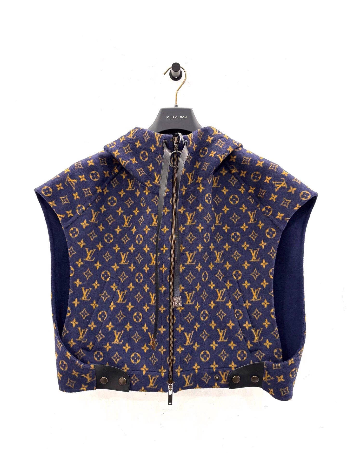 Louis Vuitton LV yellow monogram navy wool sleeveless vest 34 Size XS / US 0-2 / IT 36-38 - 1 Thumbnail