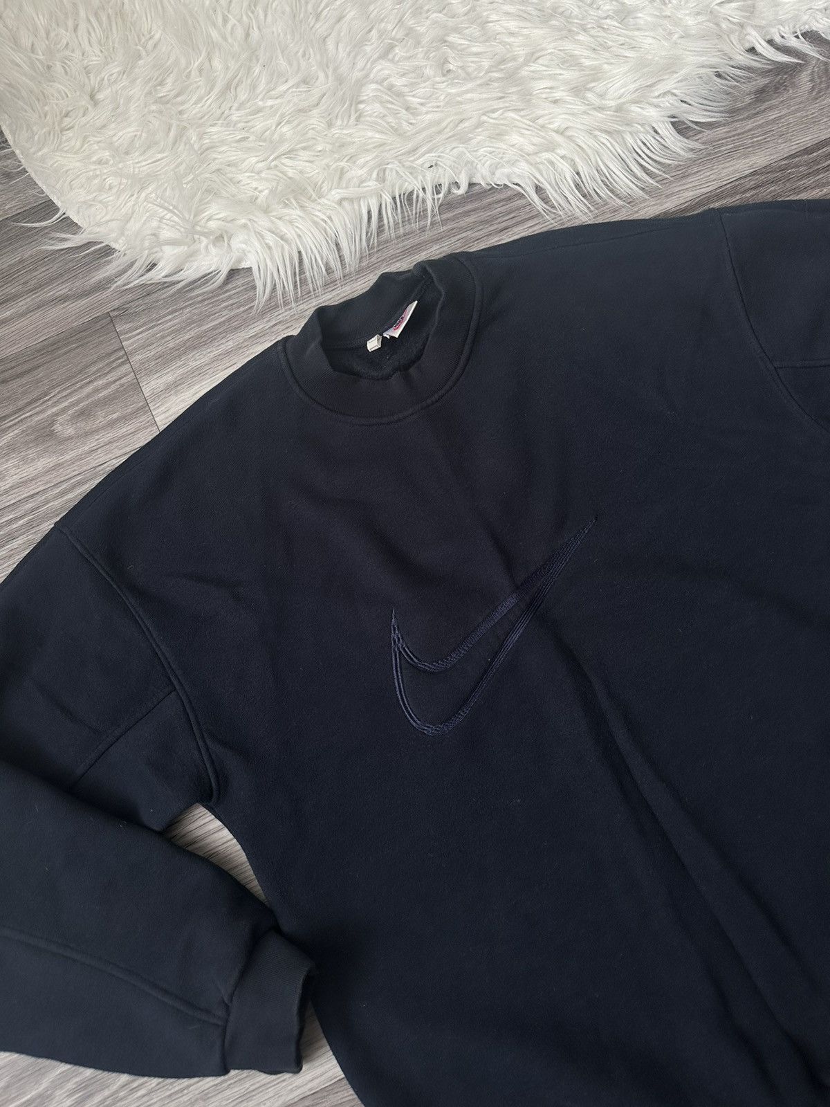 Nike Nike Vintage Blue Sweatshirt Big Swoosh hype y2k vintage Size US L / EU 52-54 / 3 - 4 Thumbnail