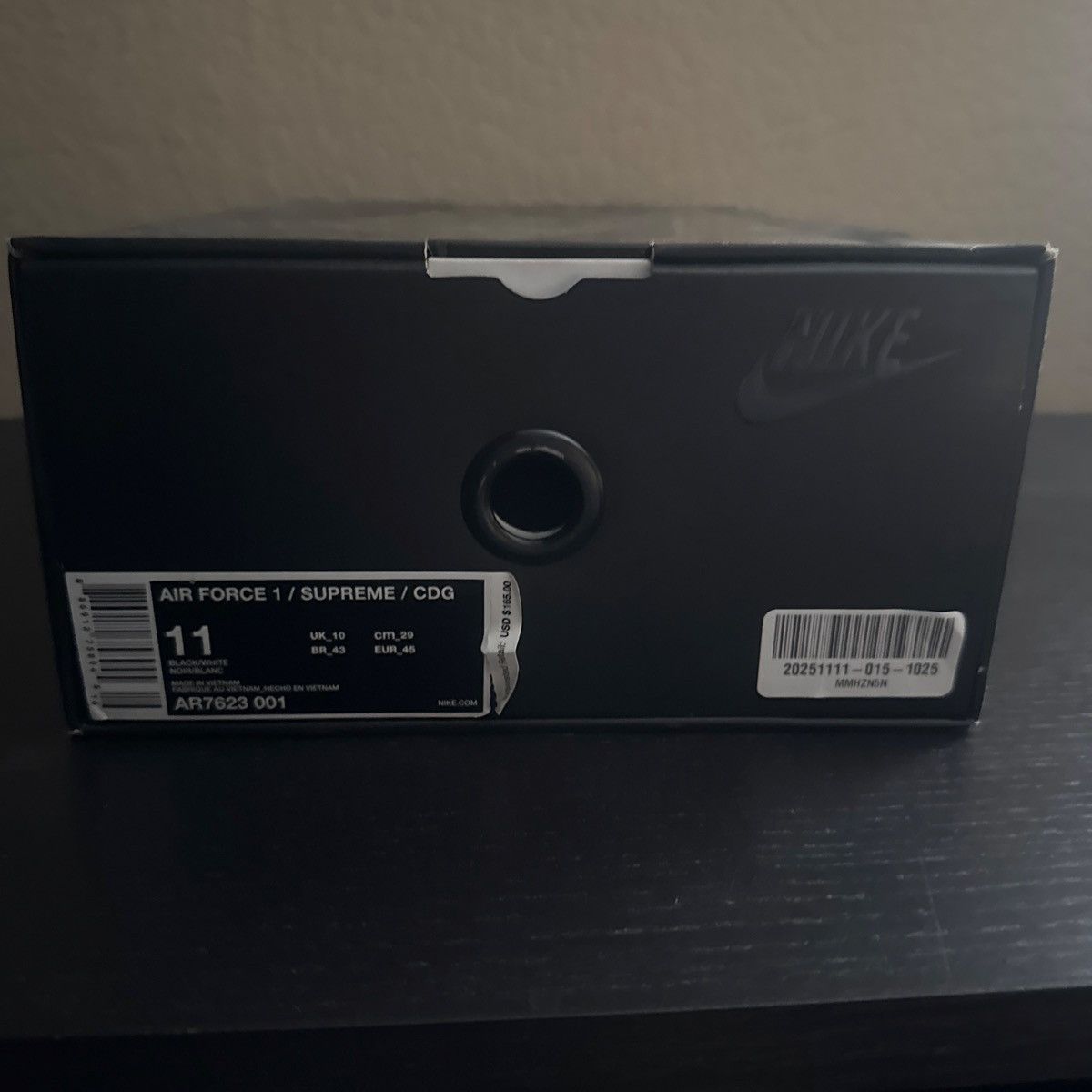 Comme des Garcons × Nike Nike Supreme CDQ Air Force 1 Black Size US 11 / EU 44 - 8 Thumbnail