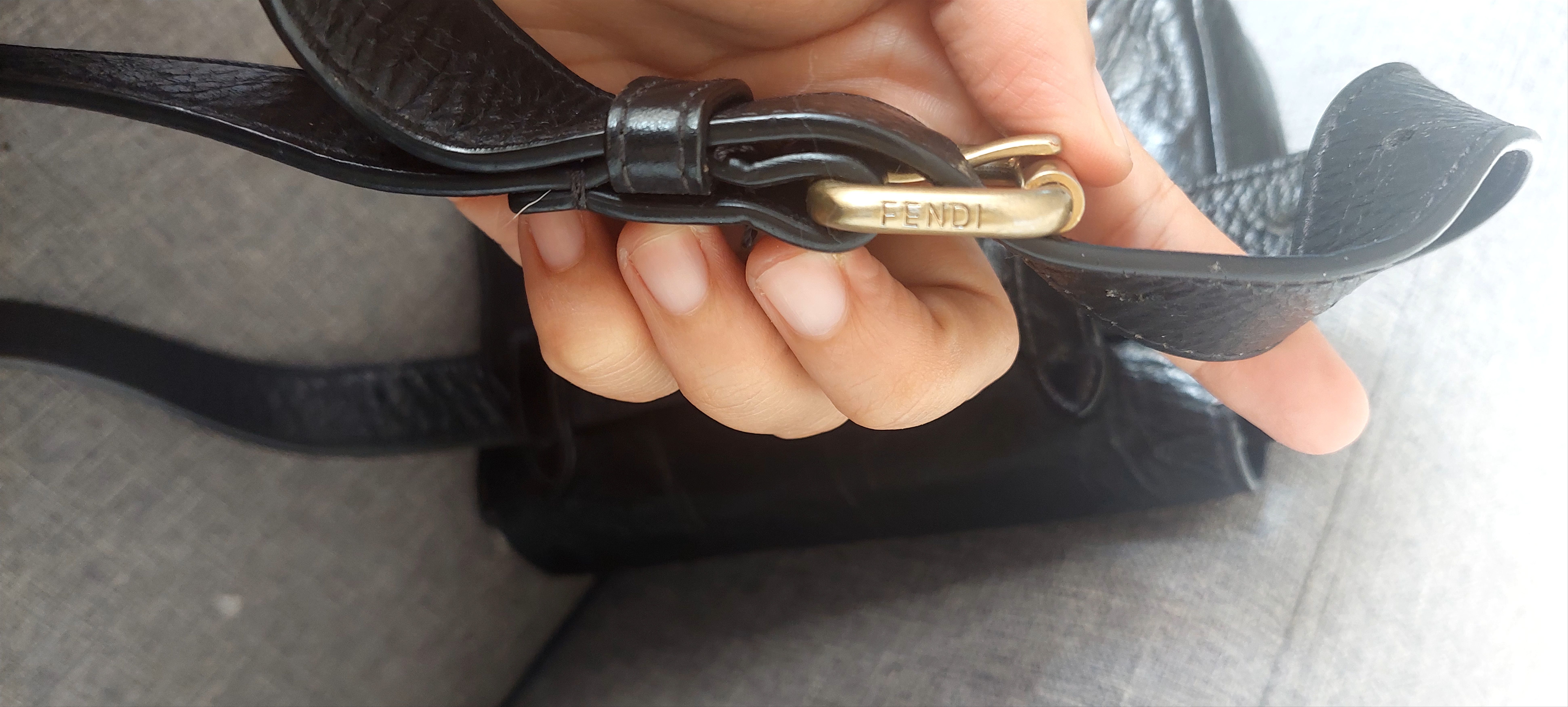 Fendi Fendi Baguette Black Leather Bag Belt Size ONE SIZE - 4 Thumbnail