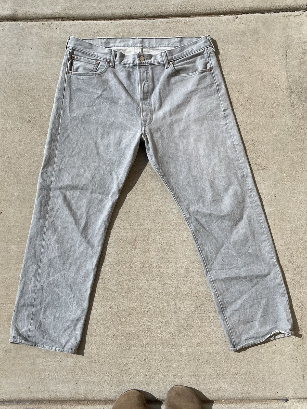 Levi's Grey Levis 501s | Grailed