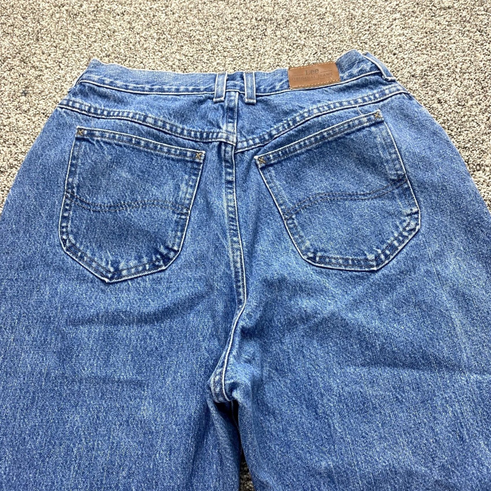 Lee VTG Lee Jeans Womens 14 Dark Blue Denim Pants Tapered Mom High Rise Y2K Western Jeans Moms 90s Retro USA Womens Size 36" / US 14 / IT 50 - 6 Thumbnail