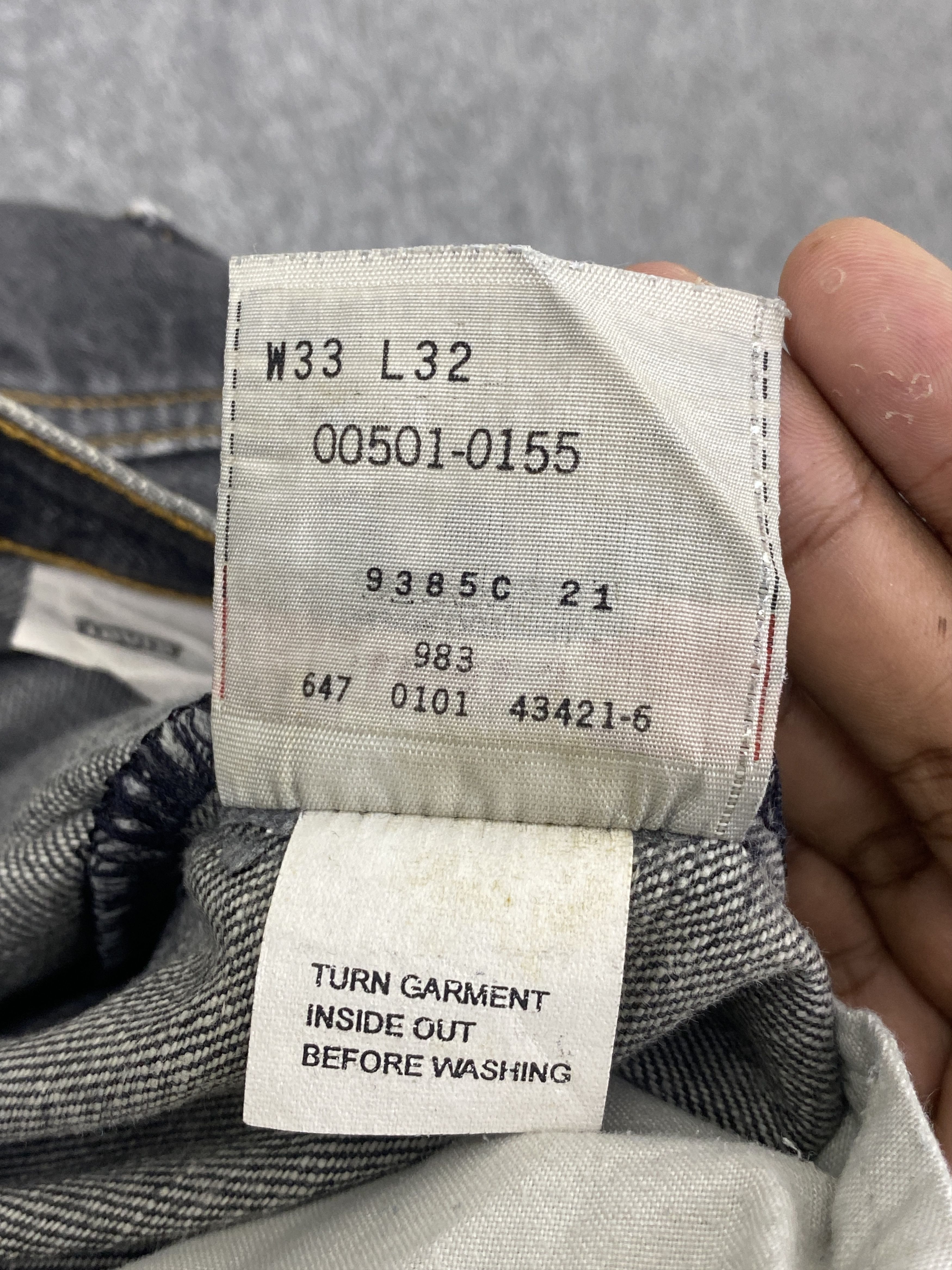 Levi's Vintage 90s Levis 501 Distressed Faded Black Jeans Size US 33 - 8 Thumbnail