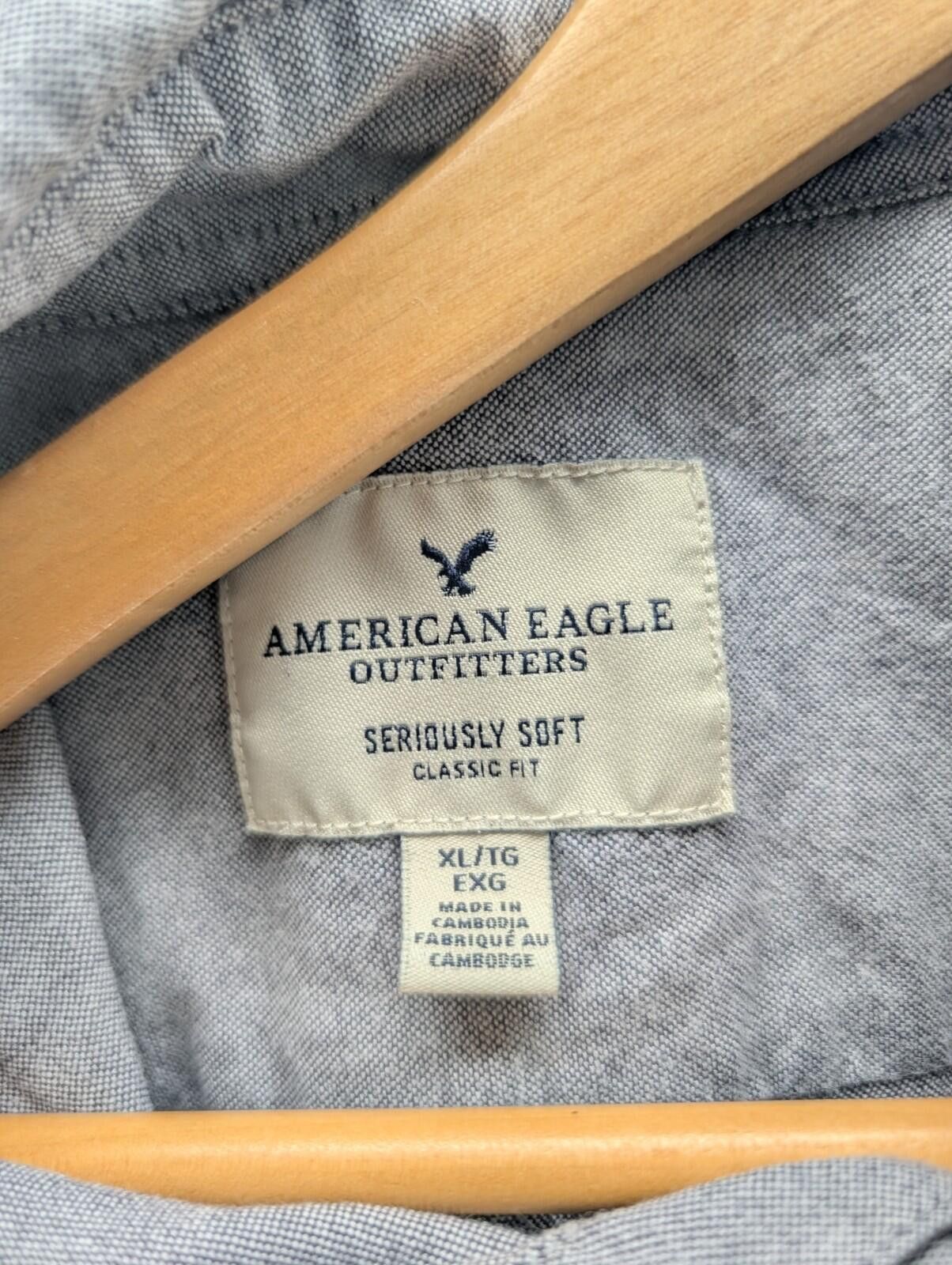 American Eagle Outfitters American Eagle Button Down Shirt XL Soft Classic Fit Grey Size US XL / EU 56 / 4 - 5 Thumbnail