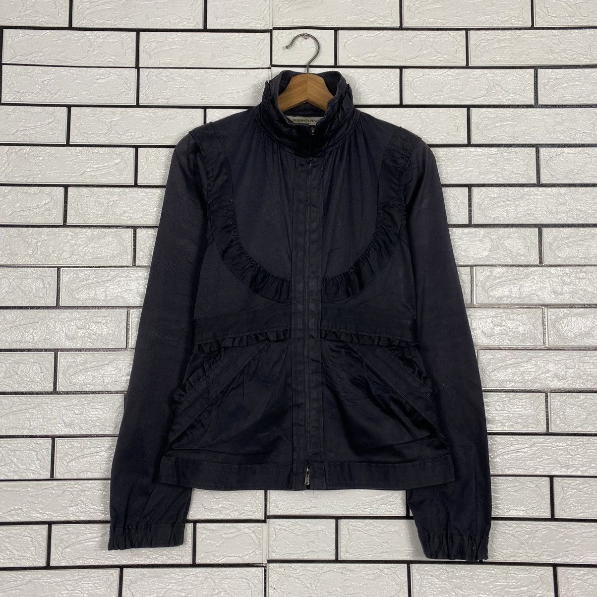 Yves Saint Laurent 🔥VINTAGE ZIPPER BOMBER JACKET SUN FADED YVES SAINT LAURENT Size XS / US 0-2 / IT 36-38 - 1 Thumbnail