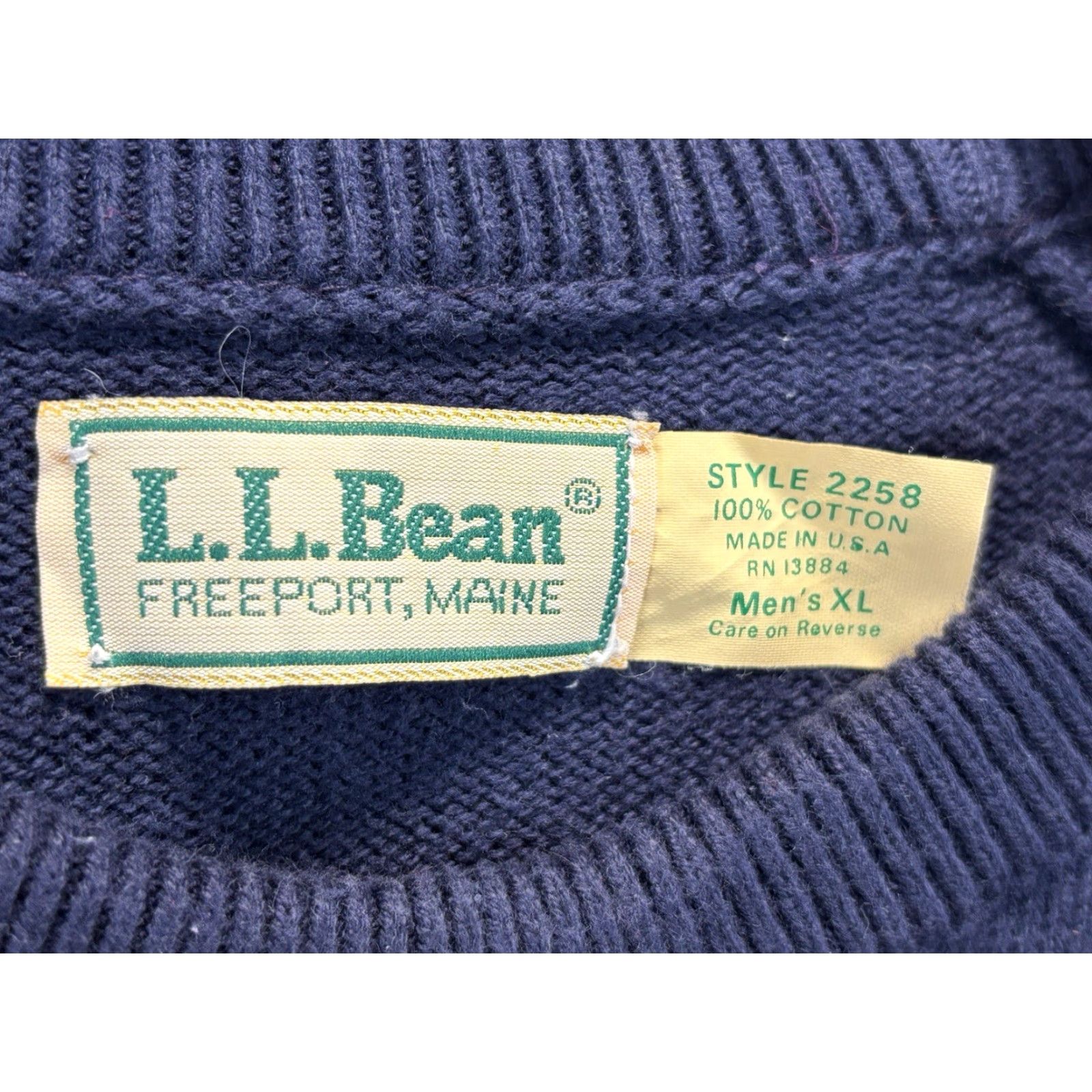 Vintage VINTAGE L.L. Bean Sweater Men XL Blue 100% Cotton Crew Neck Pullover MCC Classic 80s Outdoor Mens Size US XL / EU 56 / 4 - 4 Thumbnail