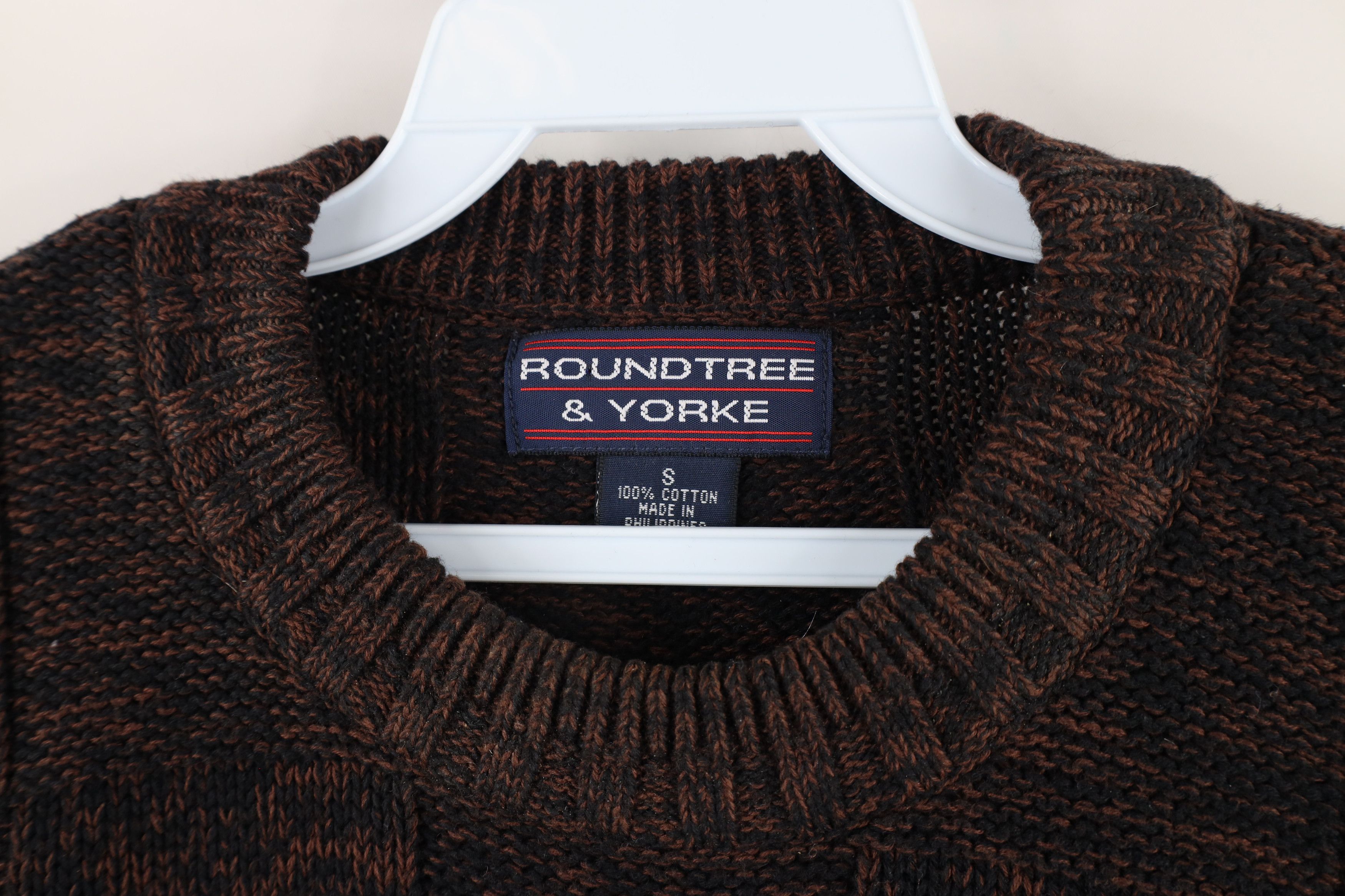 Vintage Vintage 90s Streetwear Knit Checkered Sweater Heather Brown Size US S / EU 44-46 / 1 - 4 Thumbnail