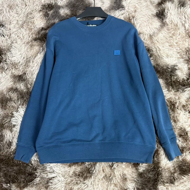 Acne Studios Acne Studios Blue Logo Embroidered Sweatshirt - dmc Size US XXS / EU 40 - 1 Thumbnail