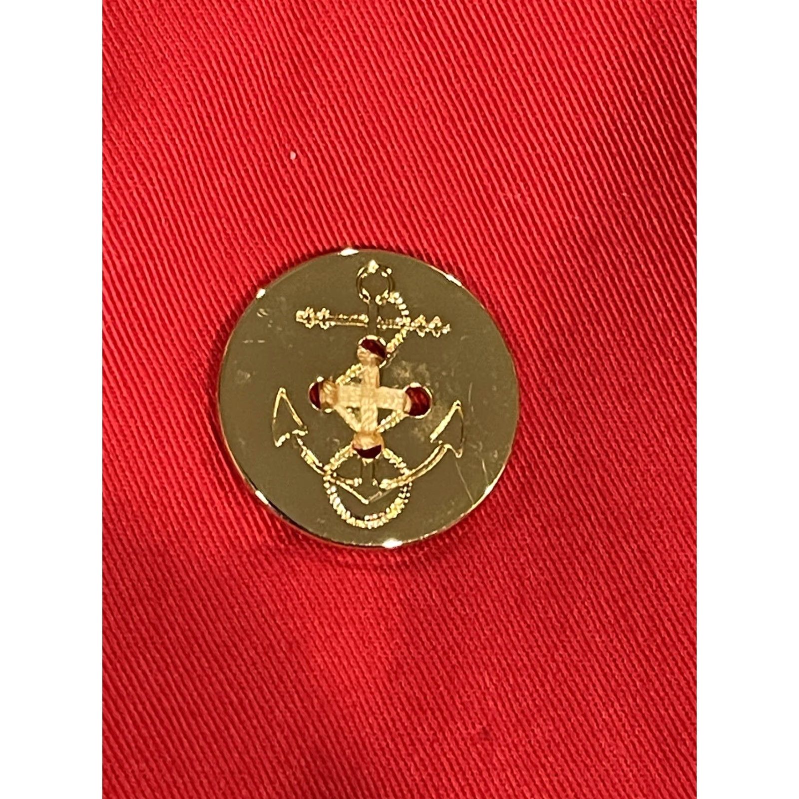 Ralph Lauren Lauren Ralph Lauren Womens Jacket Double Breasted Gold Tone Buttons Pockets Lg Red Cotton Cardigan? Size L / US 10 / IT 46 - 3 Thumbnail