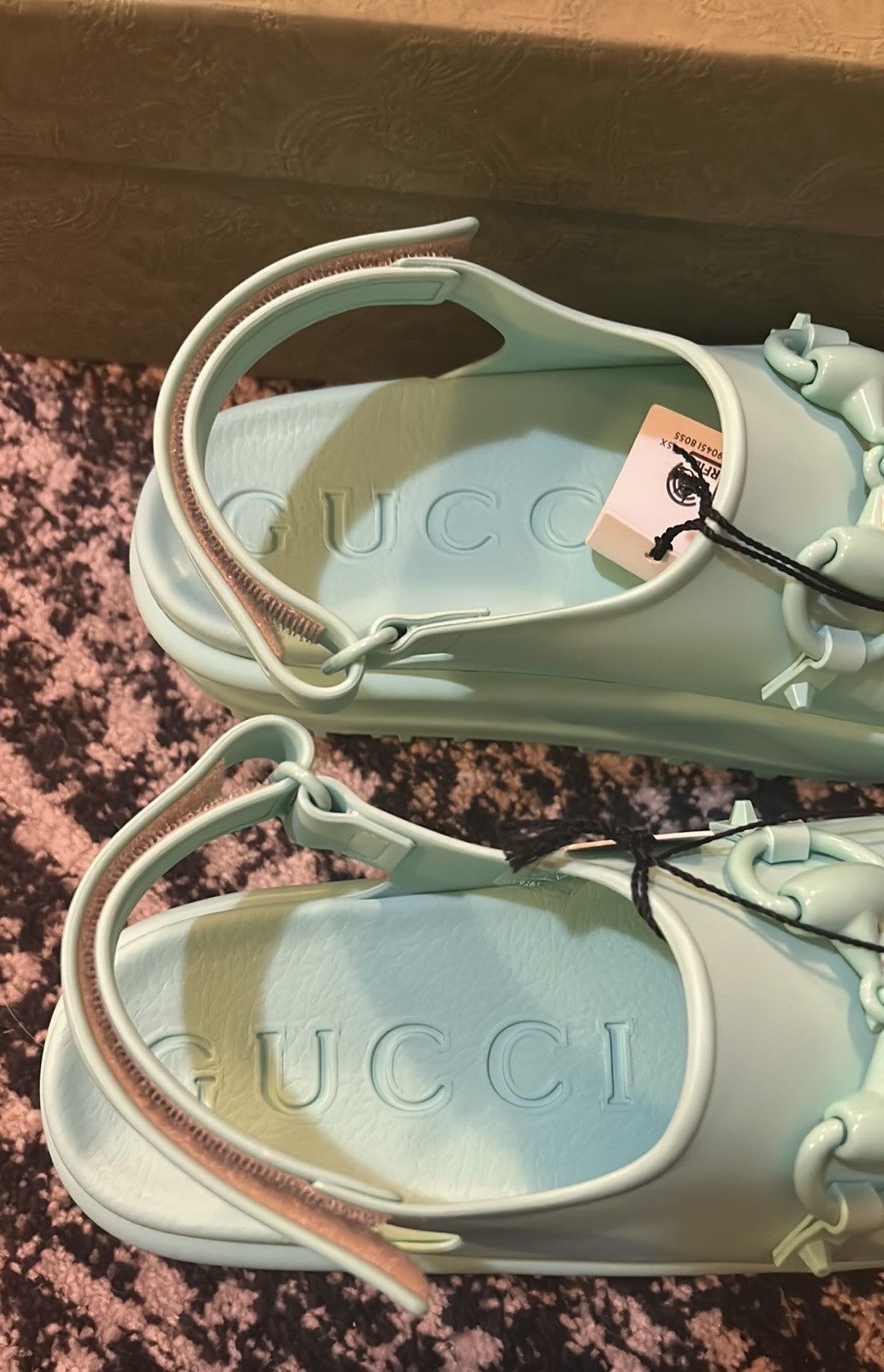Gucci Gucci Horsebit Flatform Sandal Teal Cyan Size US 8 / IT 38 - 5 Thumbnail