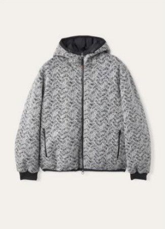 Loro Piana o1w1db10725 FAO7224 Alpe Lavazei Bomber Jacket White/Black Size US L / EU 52-54 / 3 - 1 Thumbnail