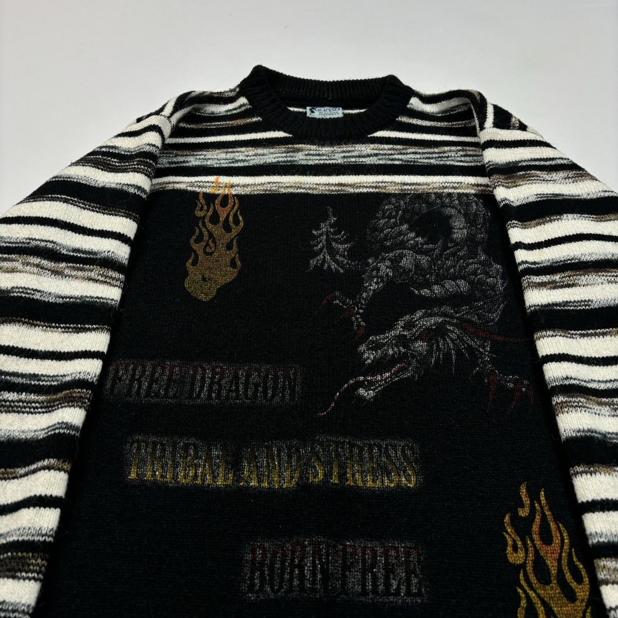 Vintage Crazy sweater dragon knitwear large vintage rare japan Size US L / EU 52-54 / 3 - 2 Thumbnail