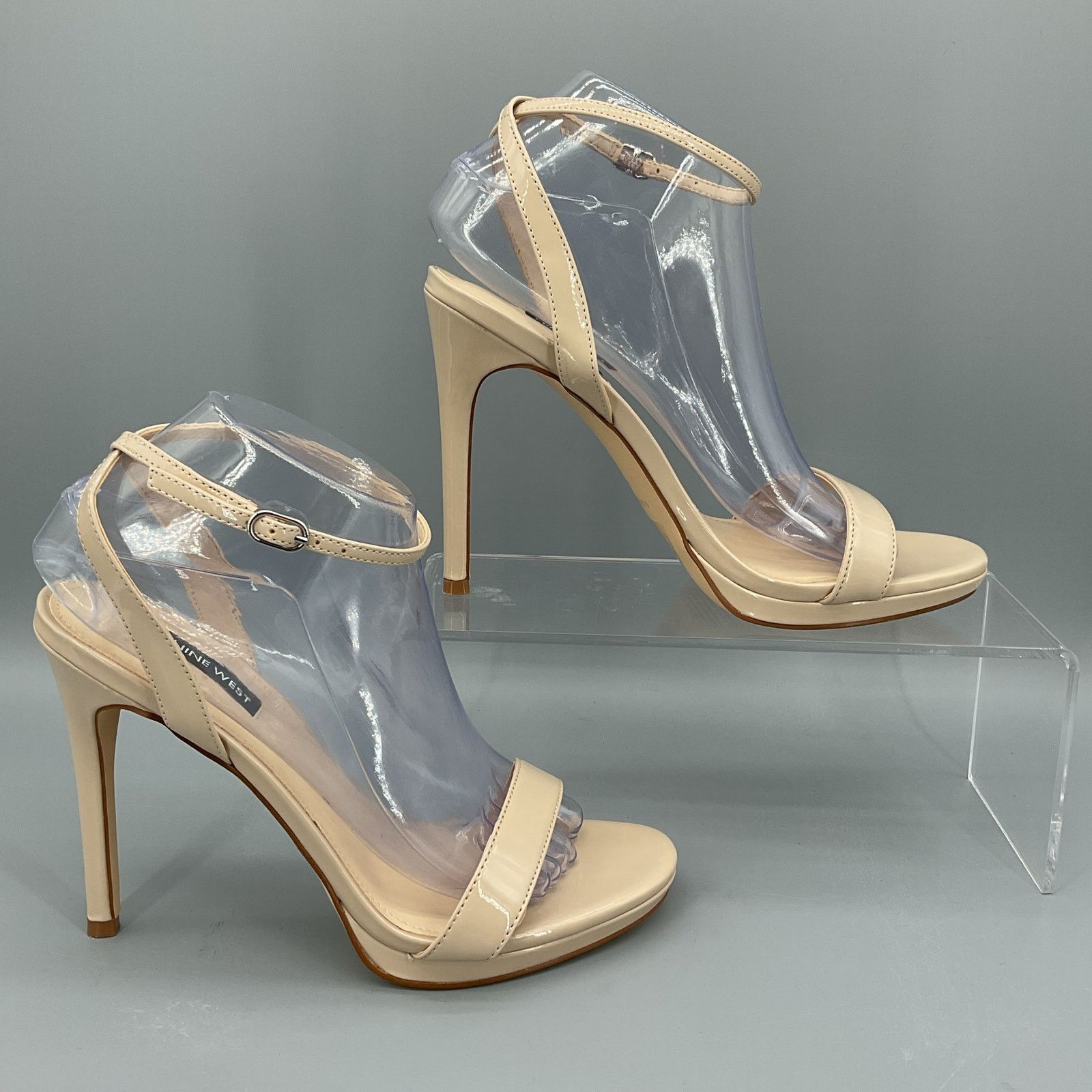 New Nine West WomenS Loola High Heel Shoes Sandals Taupe Size 8.5M in Beige, Women's