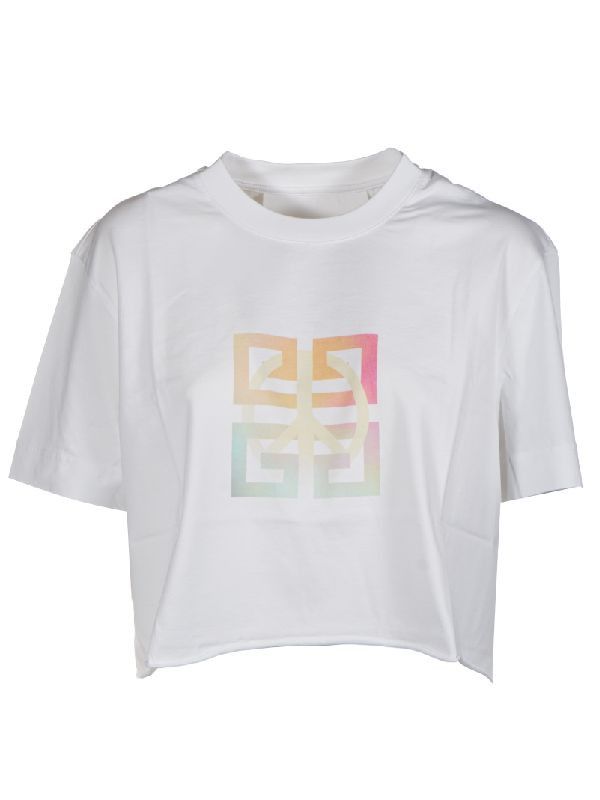 Givenchy o1w1db10326 Cropped Masculine T-Shirt in White Size XL / US 12-14 / IT 48-50 - 1 Thumbnail
