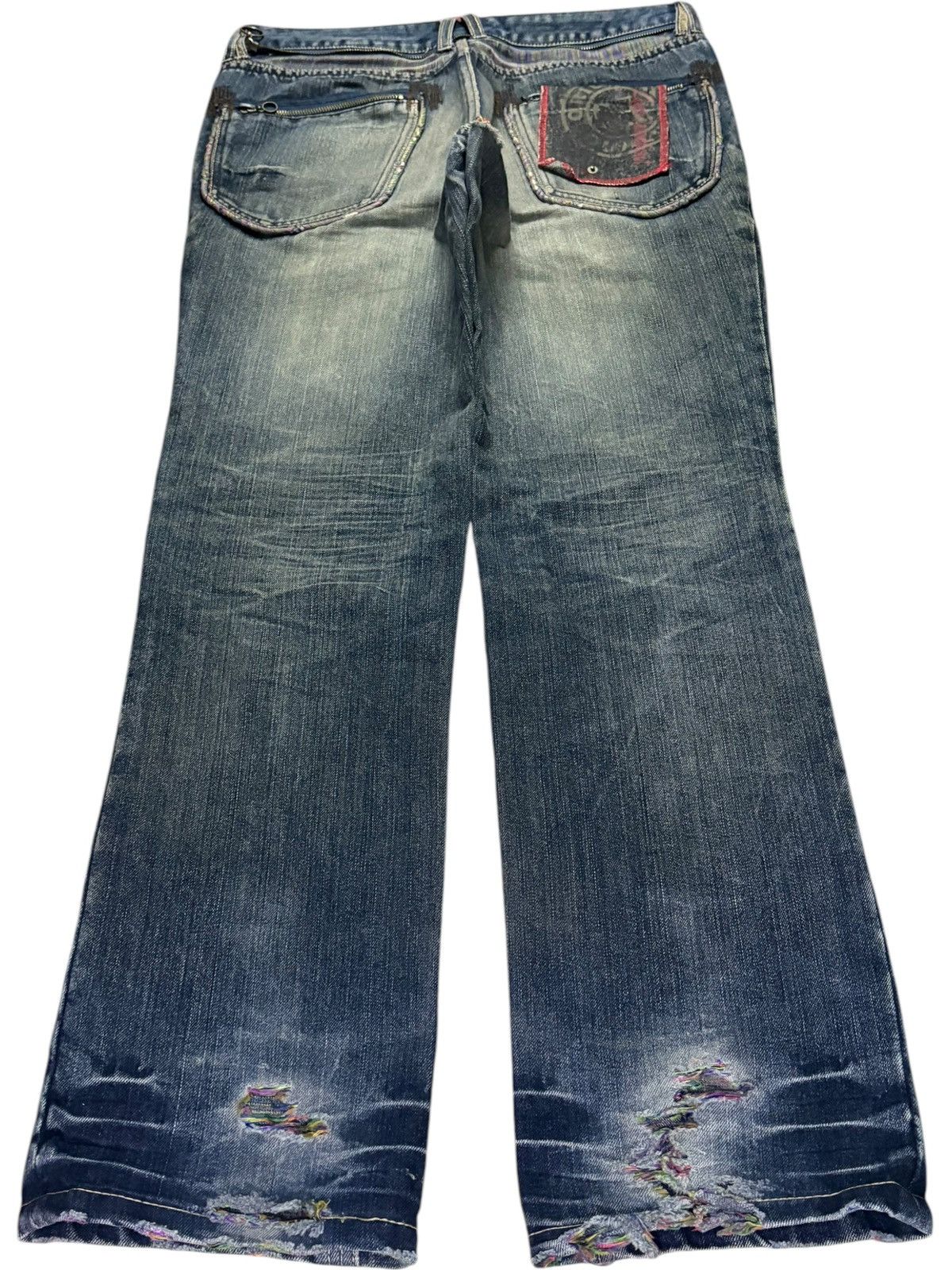 Japanese Brand Vintage Japanese Brand Mud Wash Distressed Baggy Jeans Size US 33 - 2 Thumbnail