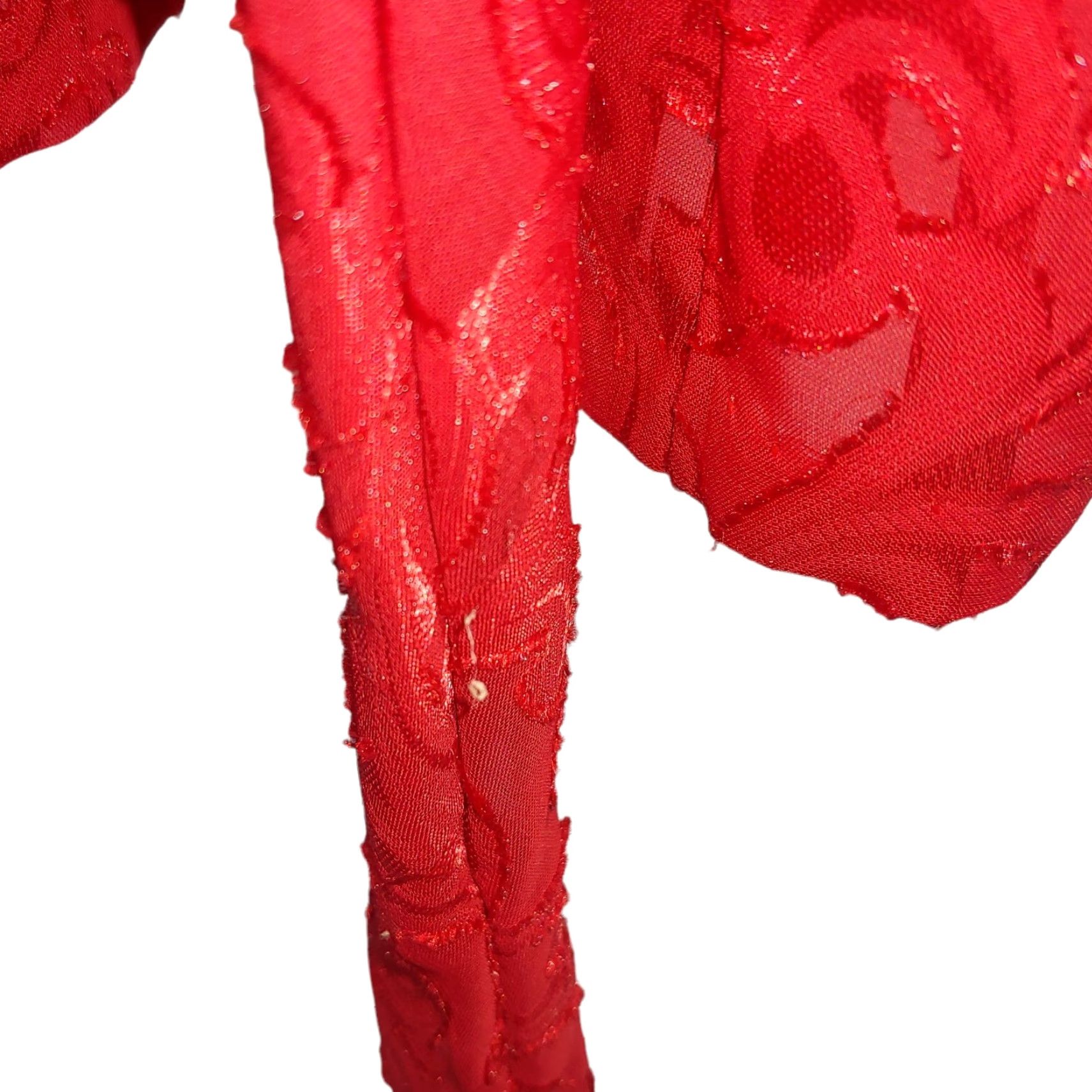 Vintage VINTAGE Lucie Ann II Womens L Kimono Robe Red Sheer Belted Eveningwear USA 1980s Mens/Womens Size ONE SIZE - 5 Thumbnail