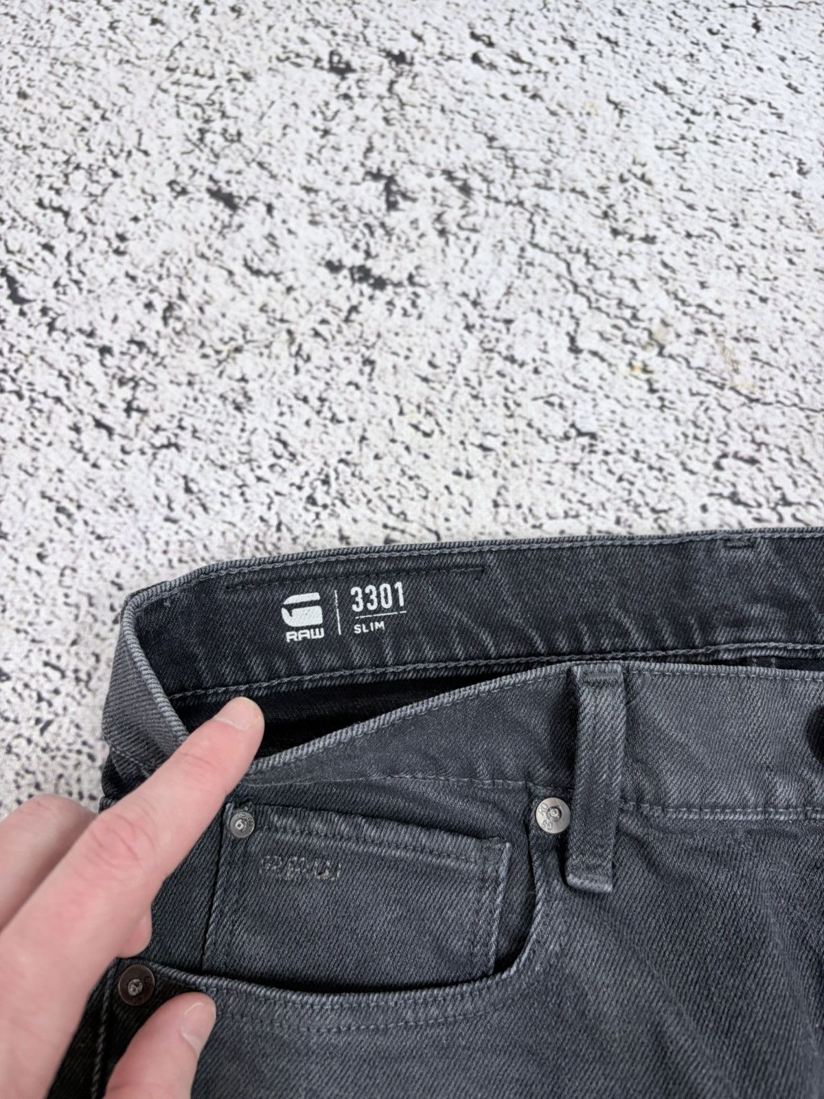 G-Star G-Star Raw 3301 Slim Fit Jeans Washed Black W30 L32 Size US 30 / EU 46 - 8 Thumbnail
