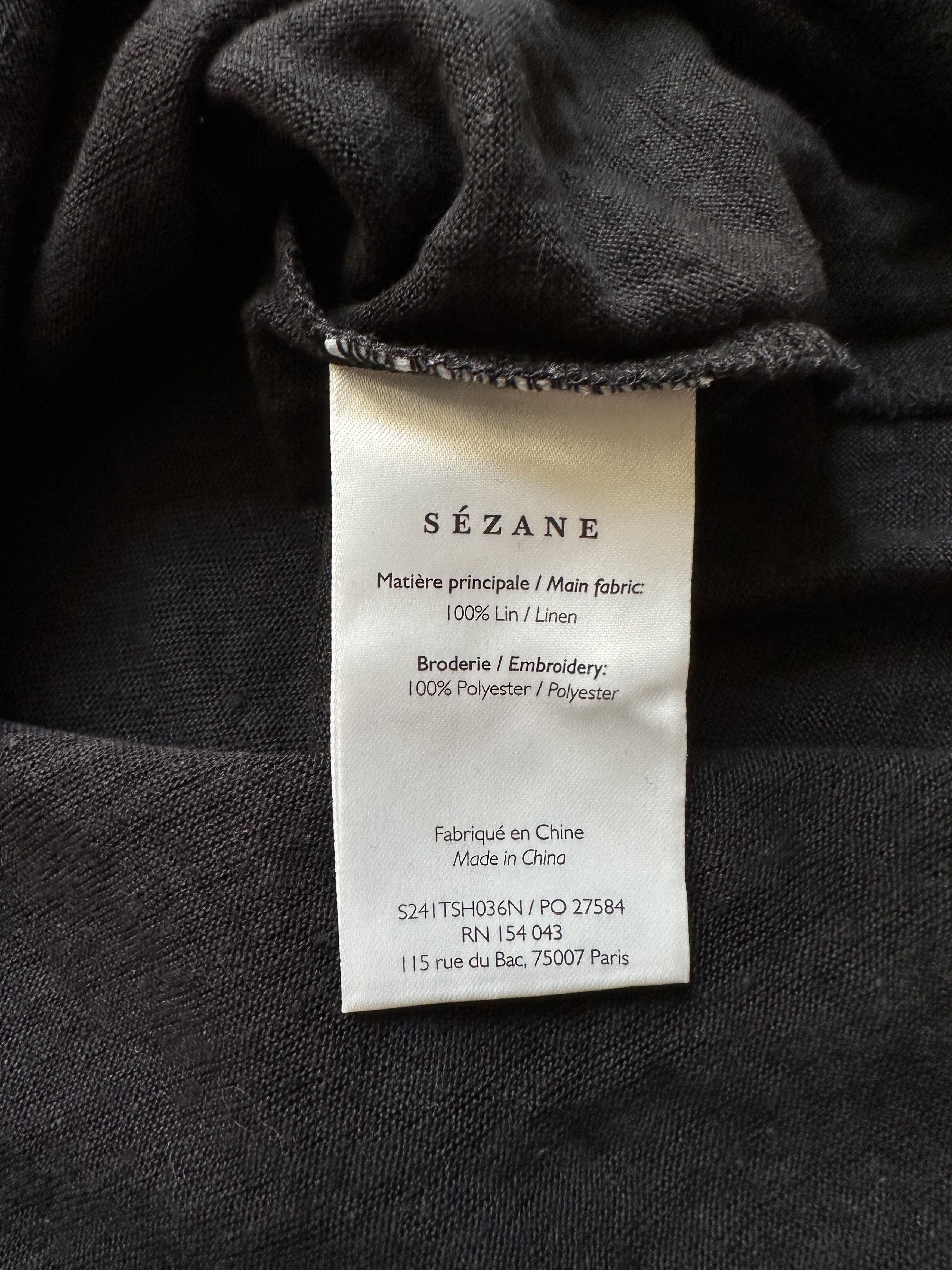 Sezane Sezane linen t shirt Size XS / US 0-2 / IT 36-38 - 5 Thumbnail