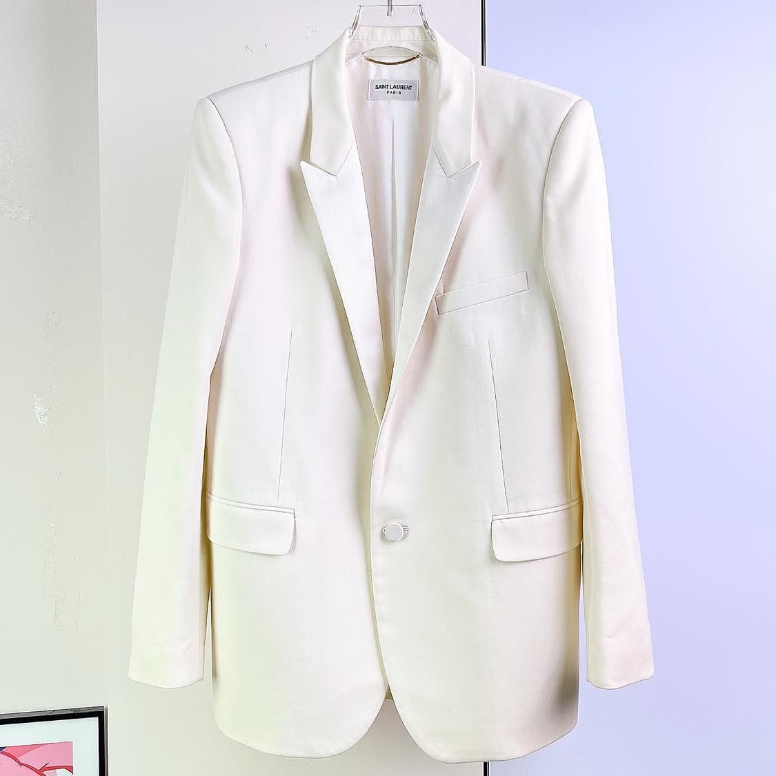 Saint Laurent Paris Saint Laurent Wool Silk Blend Blazer Size 40 Size S / US 4 / IT 40 - 1 Thumbnail