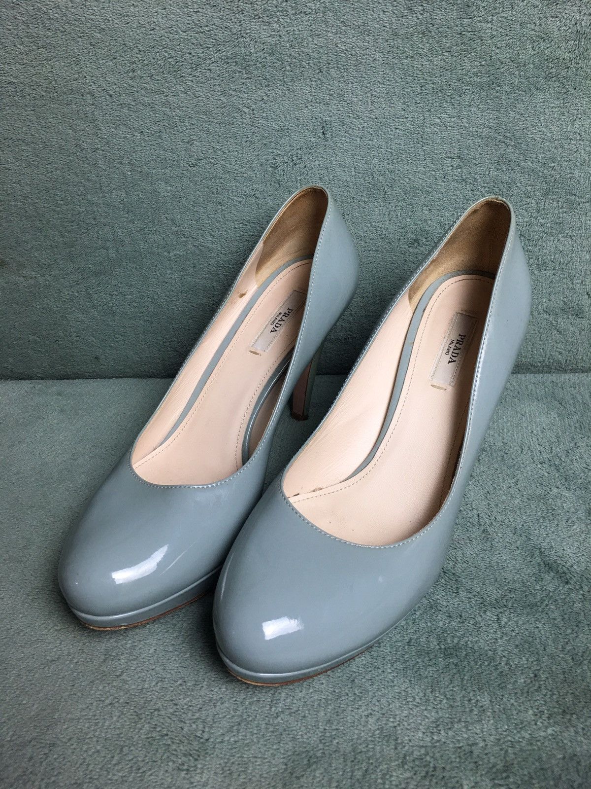 Prada PRADA Grey Patent Leather Heels Pumps EU 38 Size US 8 / IT 38 - 3 Thumbnail