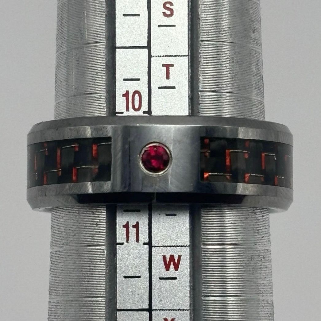 Other Silver & Red Gemstone Men’s Ring Size ONE SIZE - 3 Thumbnail
