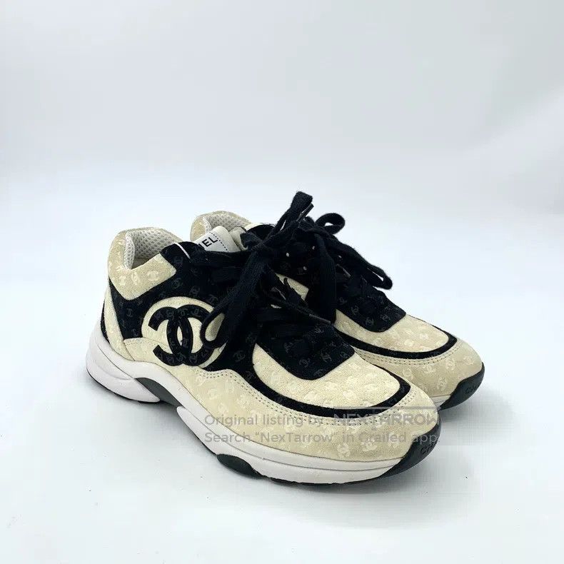Chanel Chanel Colour-blocked embossed full-print lacing thick-sol Size US 7 / IT 37 - 2 Thumbnail