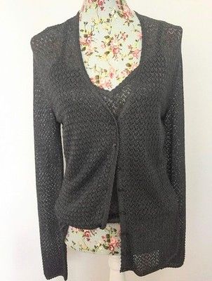 Christian Dior Monsieur Vintage CHRISTIAN DIOR 2pc cami and cardigan twin set w/ Silver Sparkle Size L / US 10 / IT 46 - 15 Thumbnail