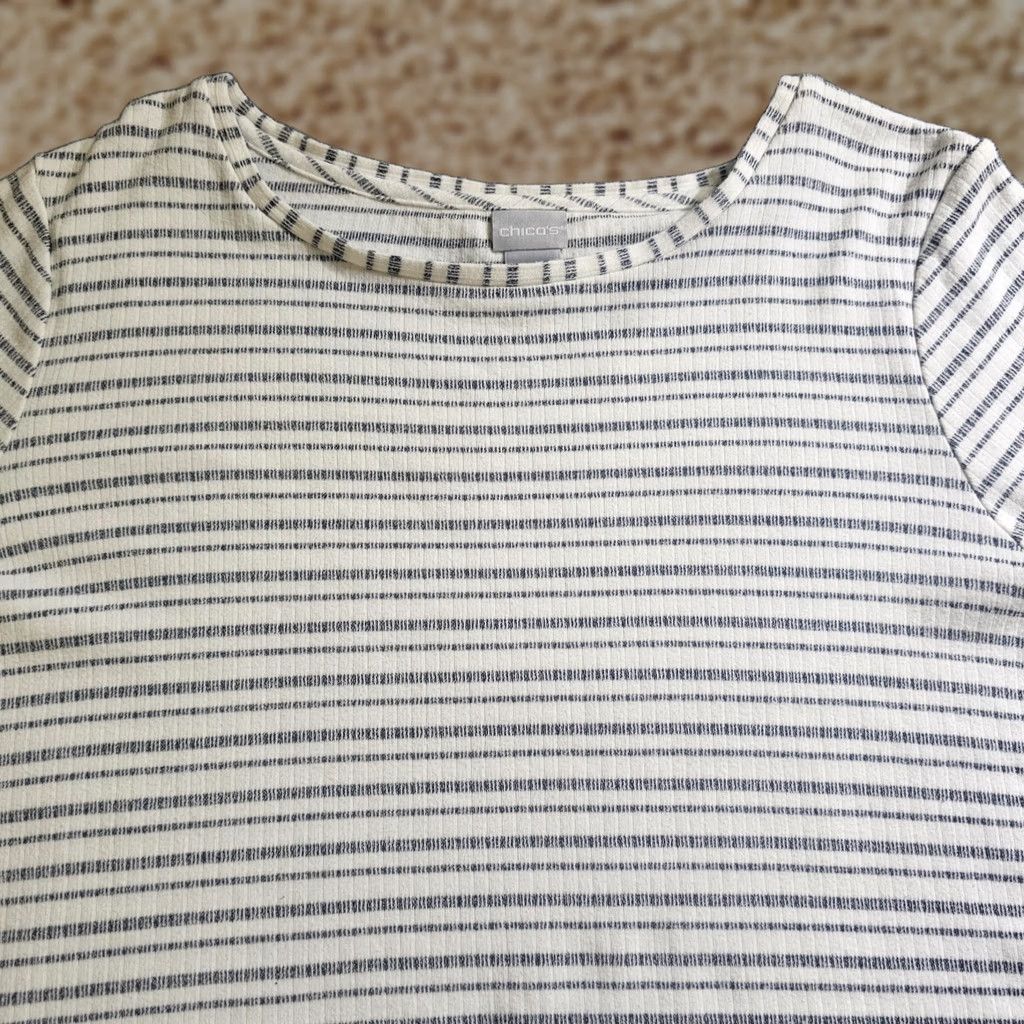 Vintage Chico'S Womens Oversized Rib Knit Tunic - Striped - XL Size XL / US 12-14 / IT 48-50 - 1 Thumbnail