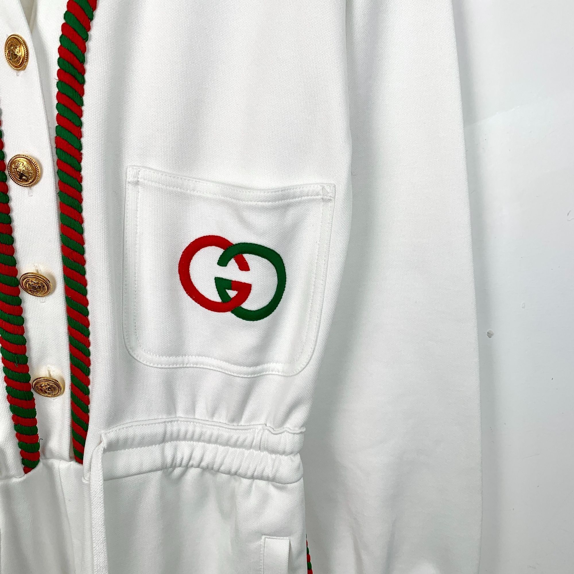 Gucci Gucci White Cardigan With Red & Green Trim Size XXS / US 00 / IT 34 - 1 Thumbnail