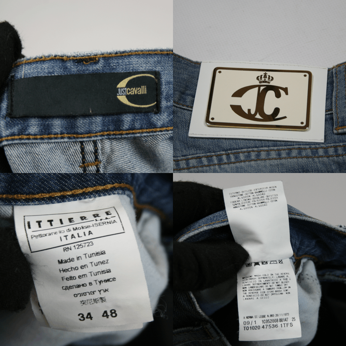 Just Cavalli 00S Y2K Flared Jeans Vintage Size US 32 / EU 48 - 11 Thumbnail