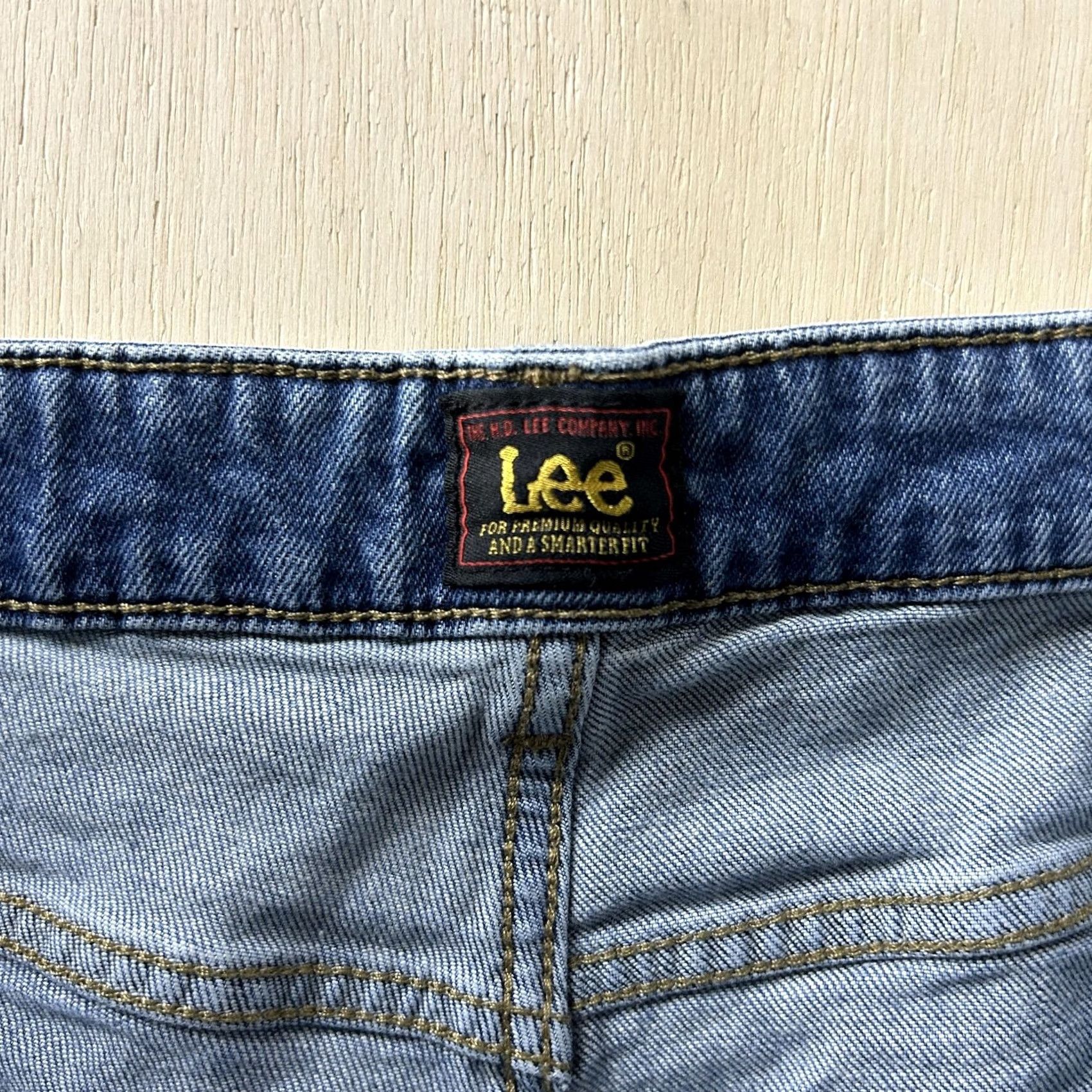 Lee Lee Jeans Mens 33x30 Medium Wash Blue Regular Straight Button Fly Denim Jeans Mens Size US 33 - 2 Thumbnail