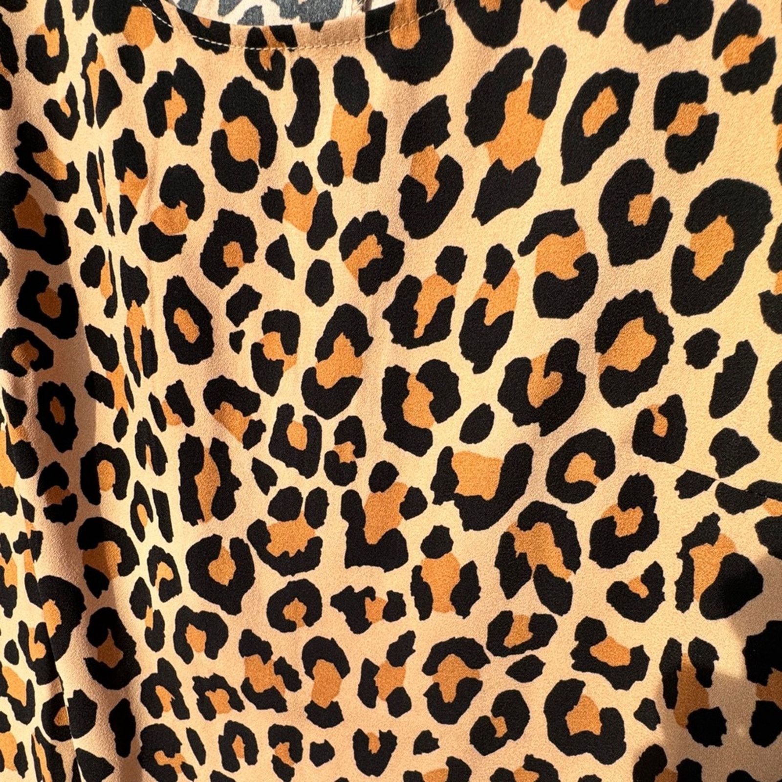 Merona Leopard Animal Print Short Sleeve Ladies Midi Dress | Sz S Size S / US 4 / IT 40 - 4 Thumbnail