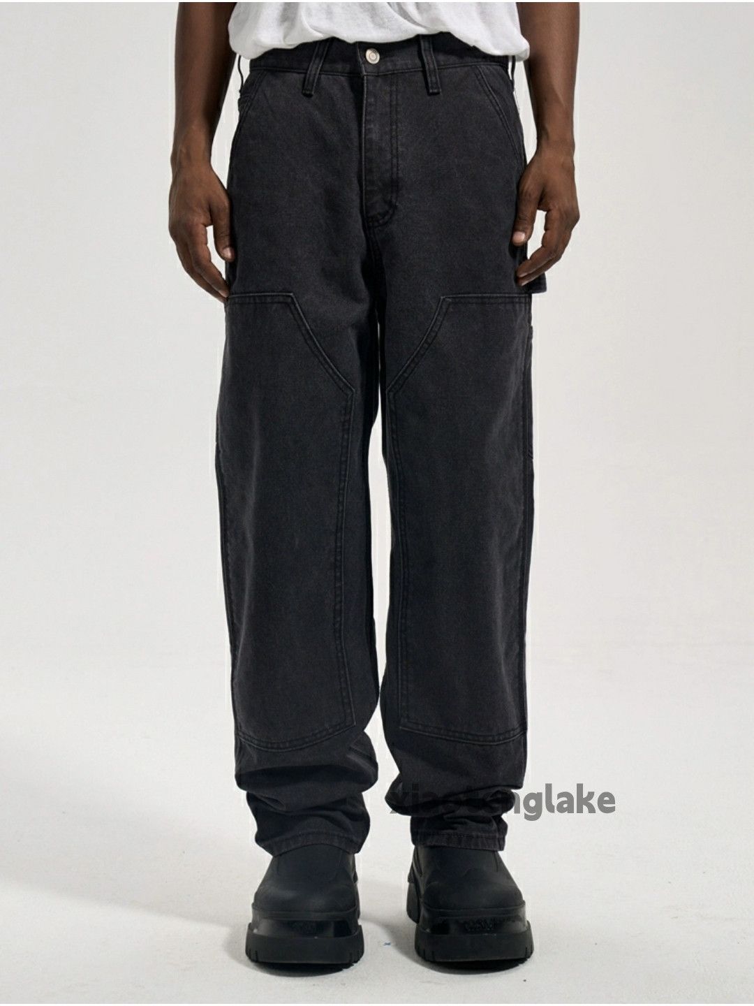 Designer × Japanese Brand × Vintage washed faded workwear carpenter loose cargo pants Size US 34 / EU 50 - 4 Thumbnail