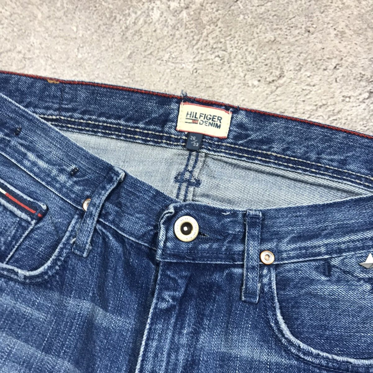 Vintage vintage tommy hilfiger denim jeans distressed flared 90s Size US 26 / EU 42 - 5 Thumbnail