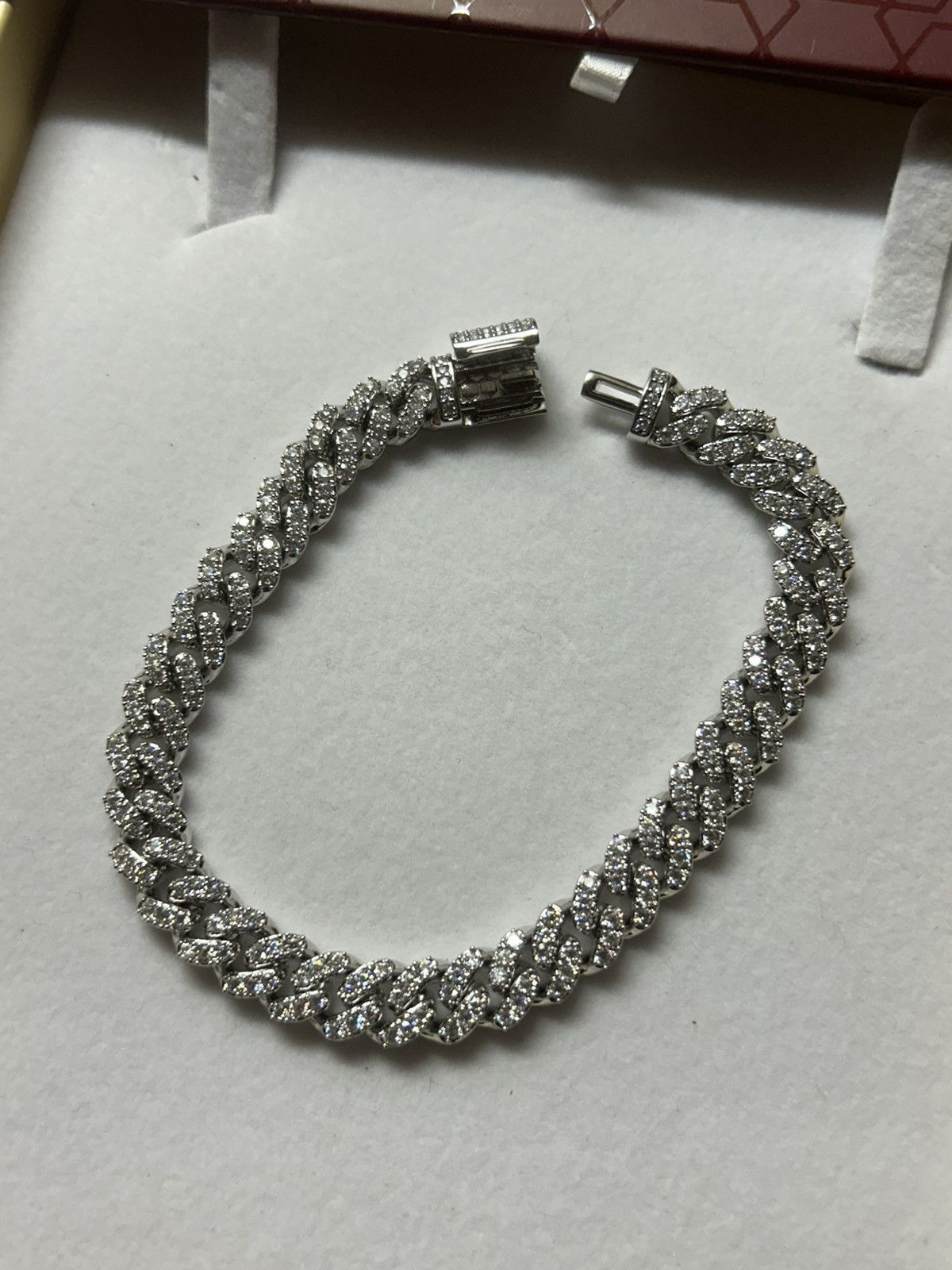 Jewelry 6ct Moissanite Cuban Link Bracelet Size ONE SIZE - 1 Thumbnail