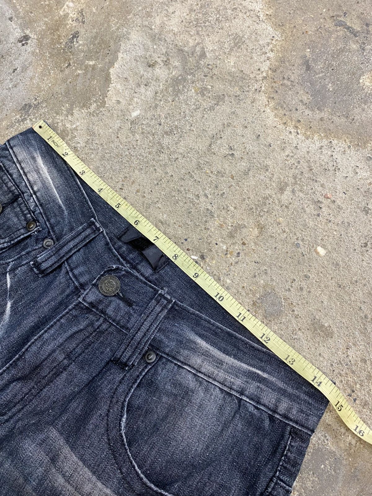 Japanese Brand Black baccara side laced jeans wash Size US 29 - 18 Thumbnail